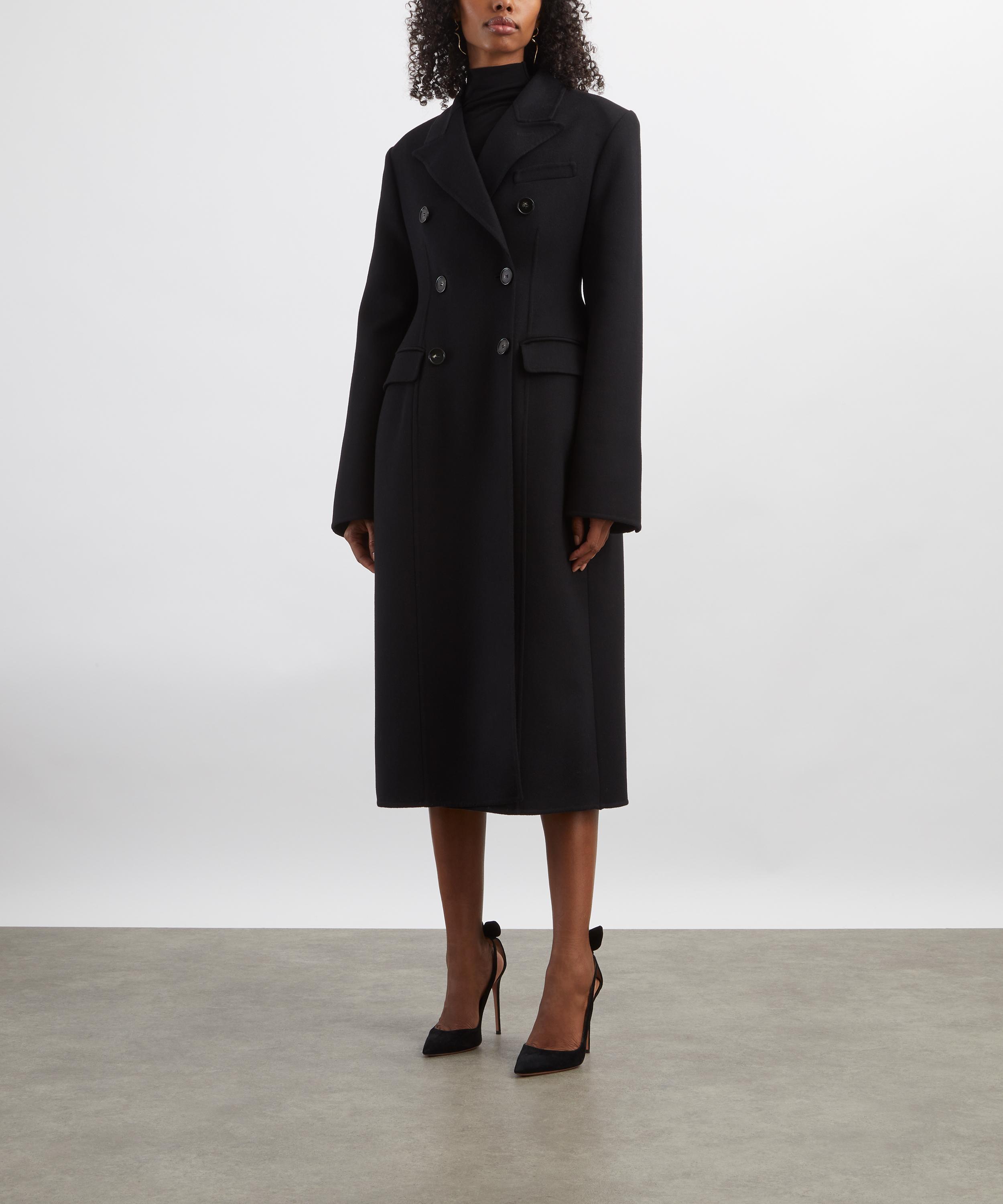 Stella McCartney - Black Double-Breasted Wool Coat image number 2