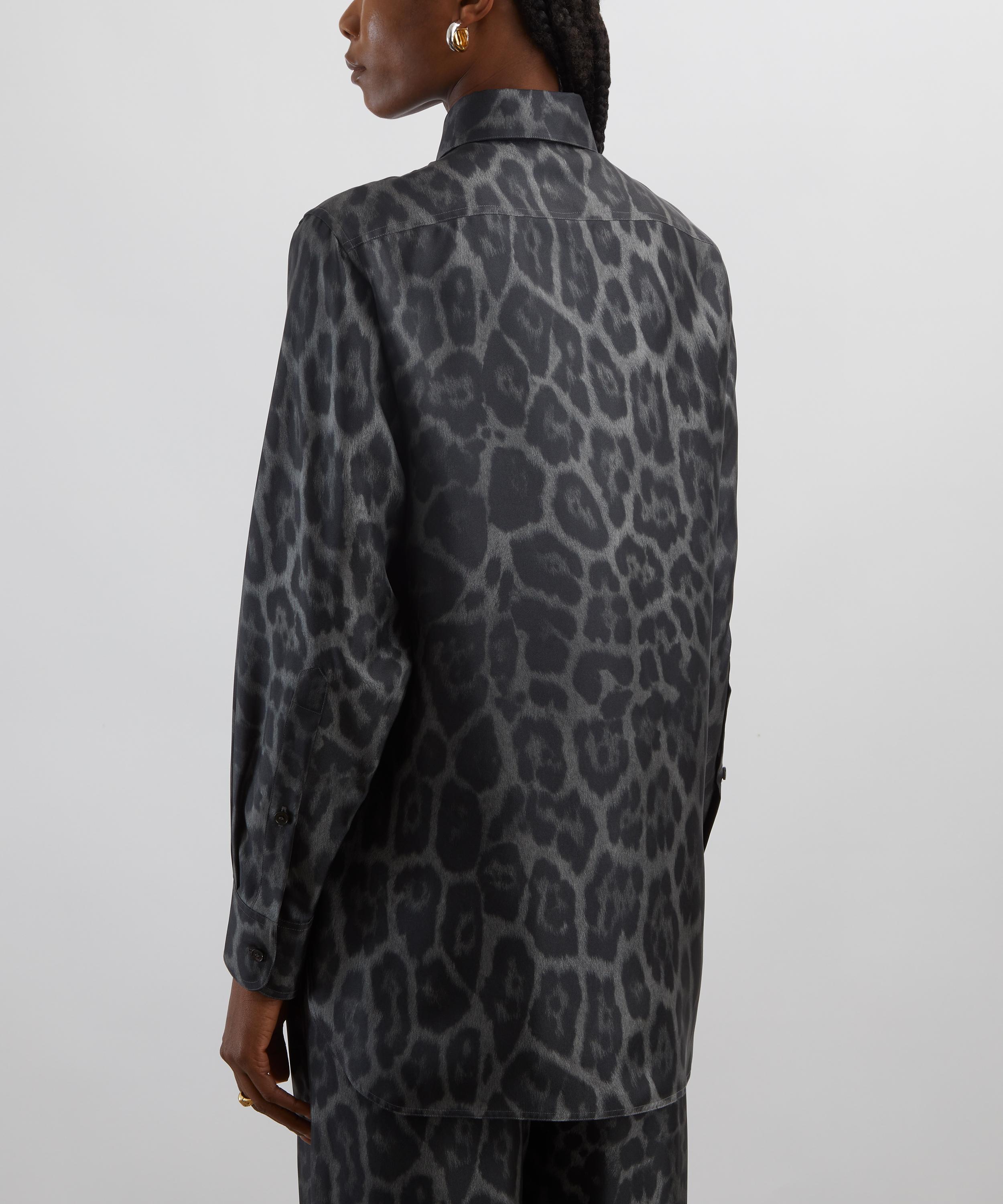 Stella McCartney - Ash Grey Oversized Leopard Shirt image number 3