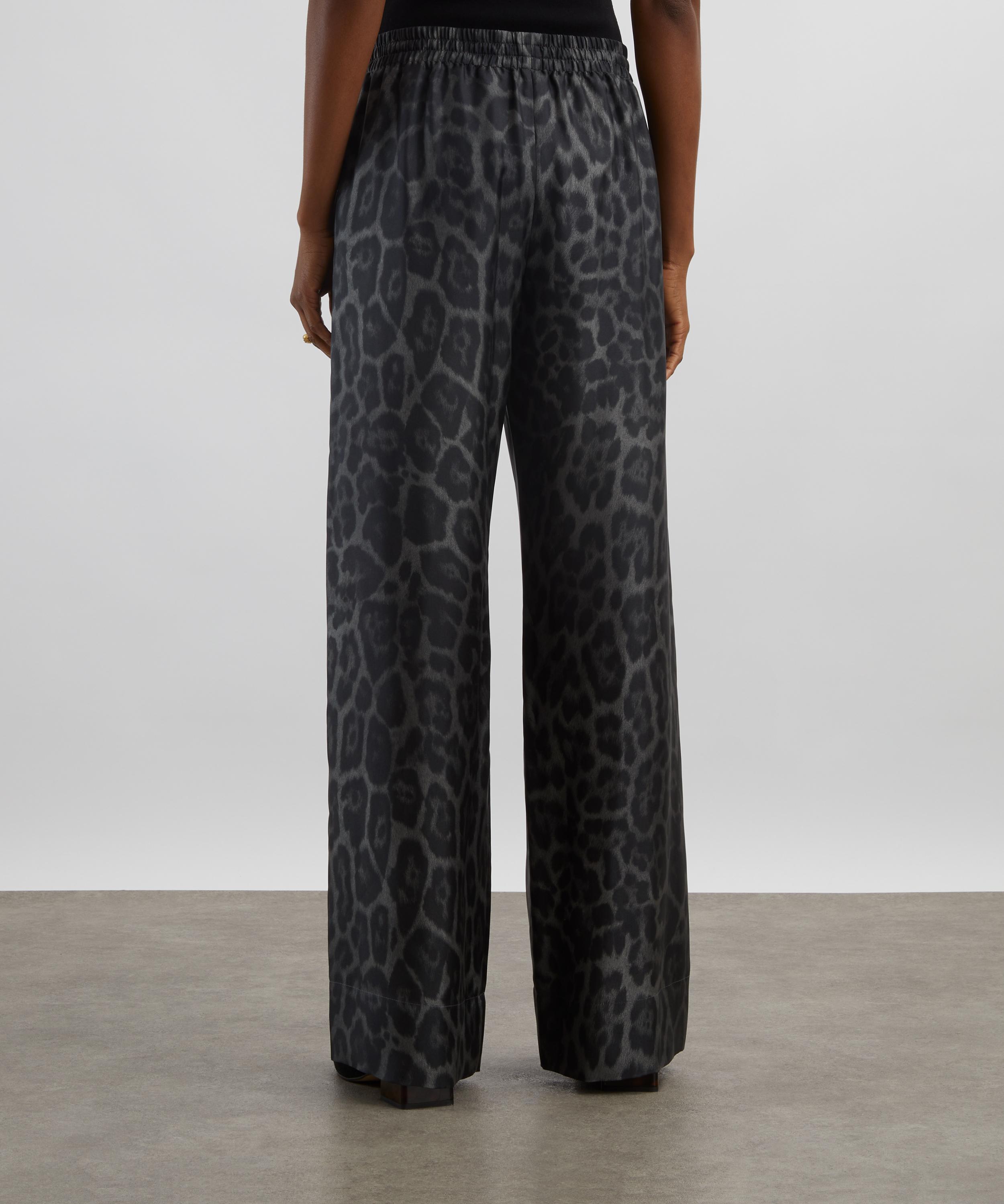 Stella McCartney - Ash Grey Oversized Drawstring Leopard Trousers image number 3