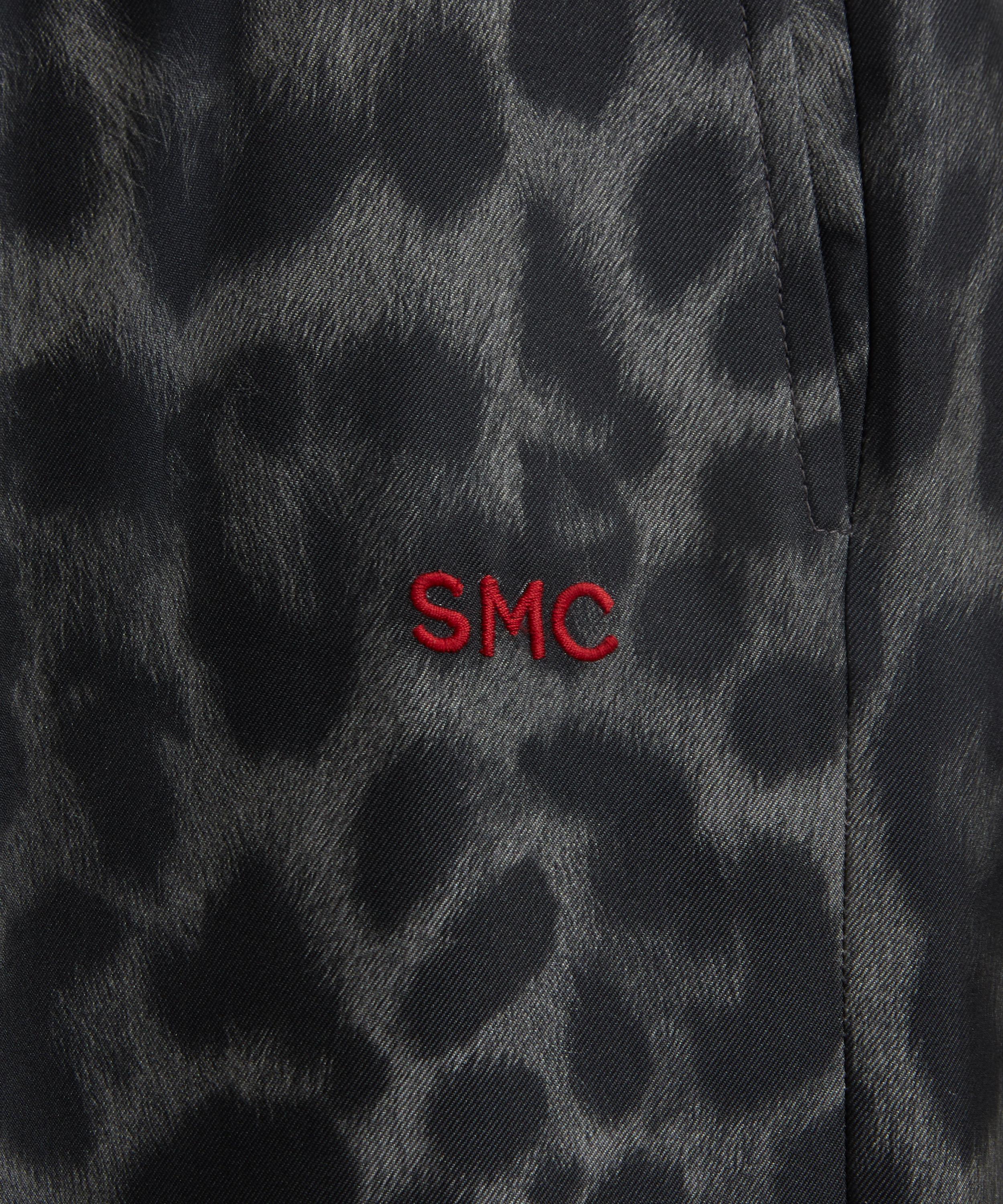 Stella McCartney - Ash Grey Oversized Drawstring Leopard Trousers image number 4