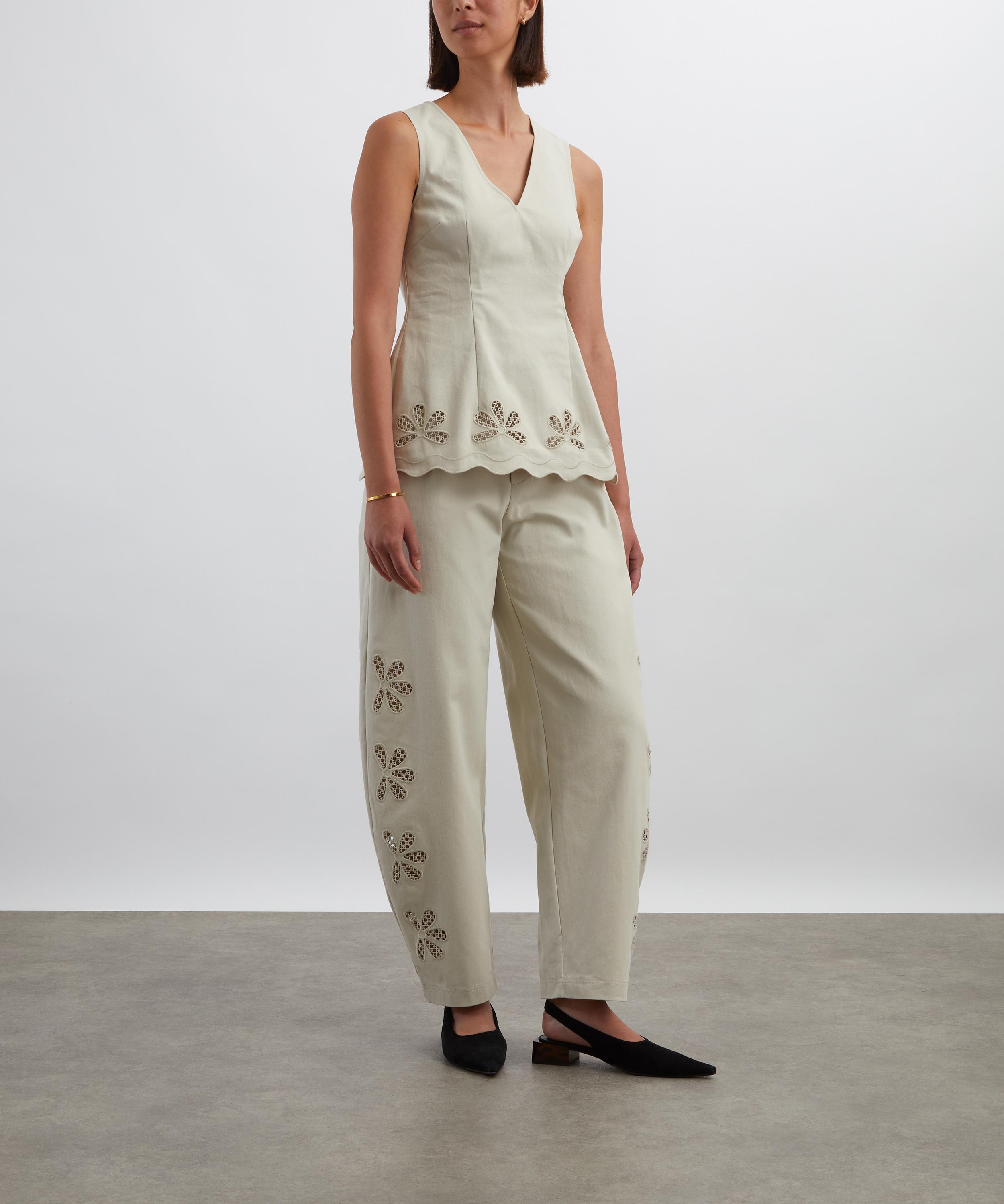 Clea - Romeo Cutwork Embroidered Trousers image number 1