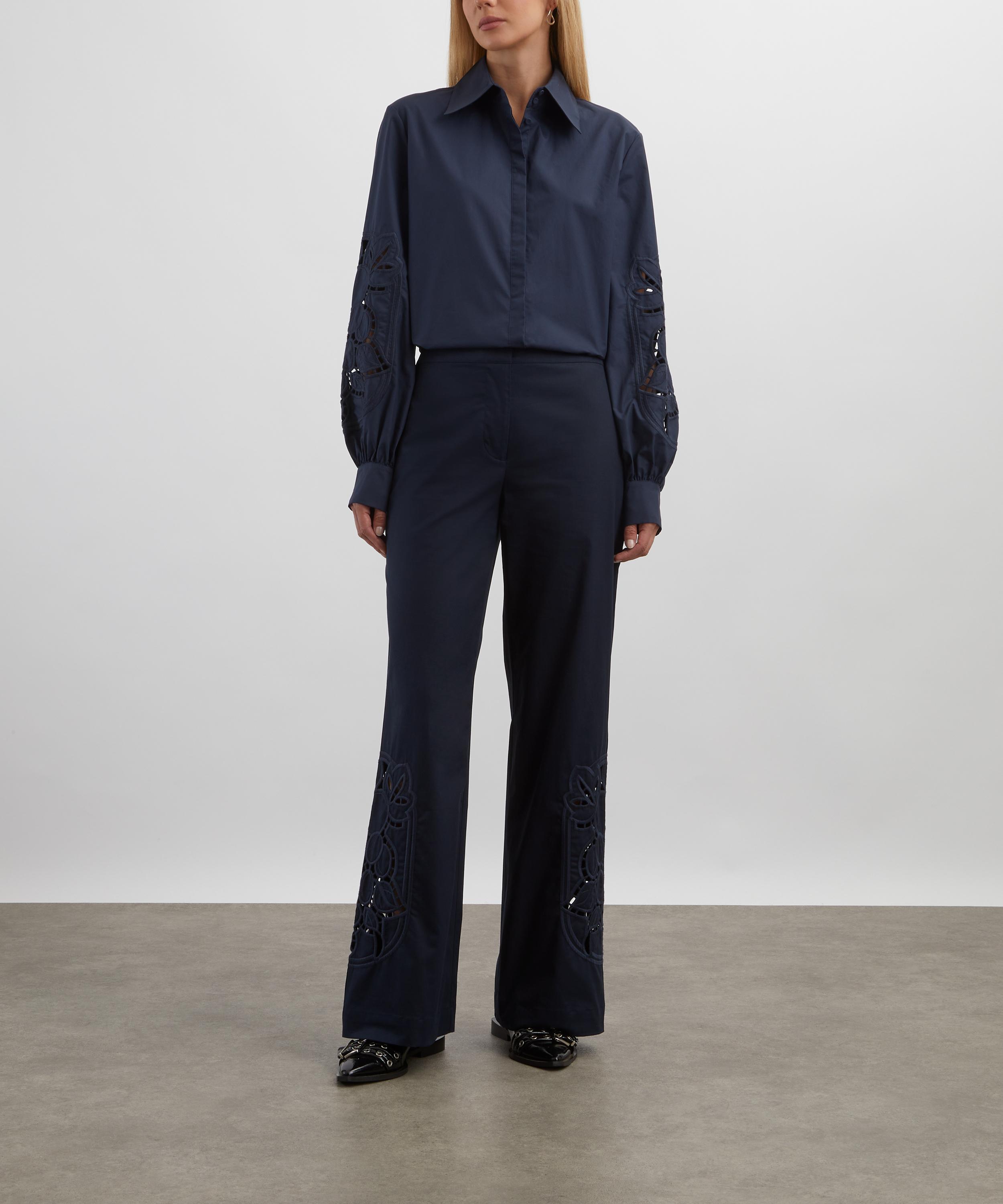Clea - Lavinia Navy Embroidery Shirt image number 1
