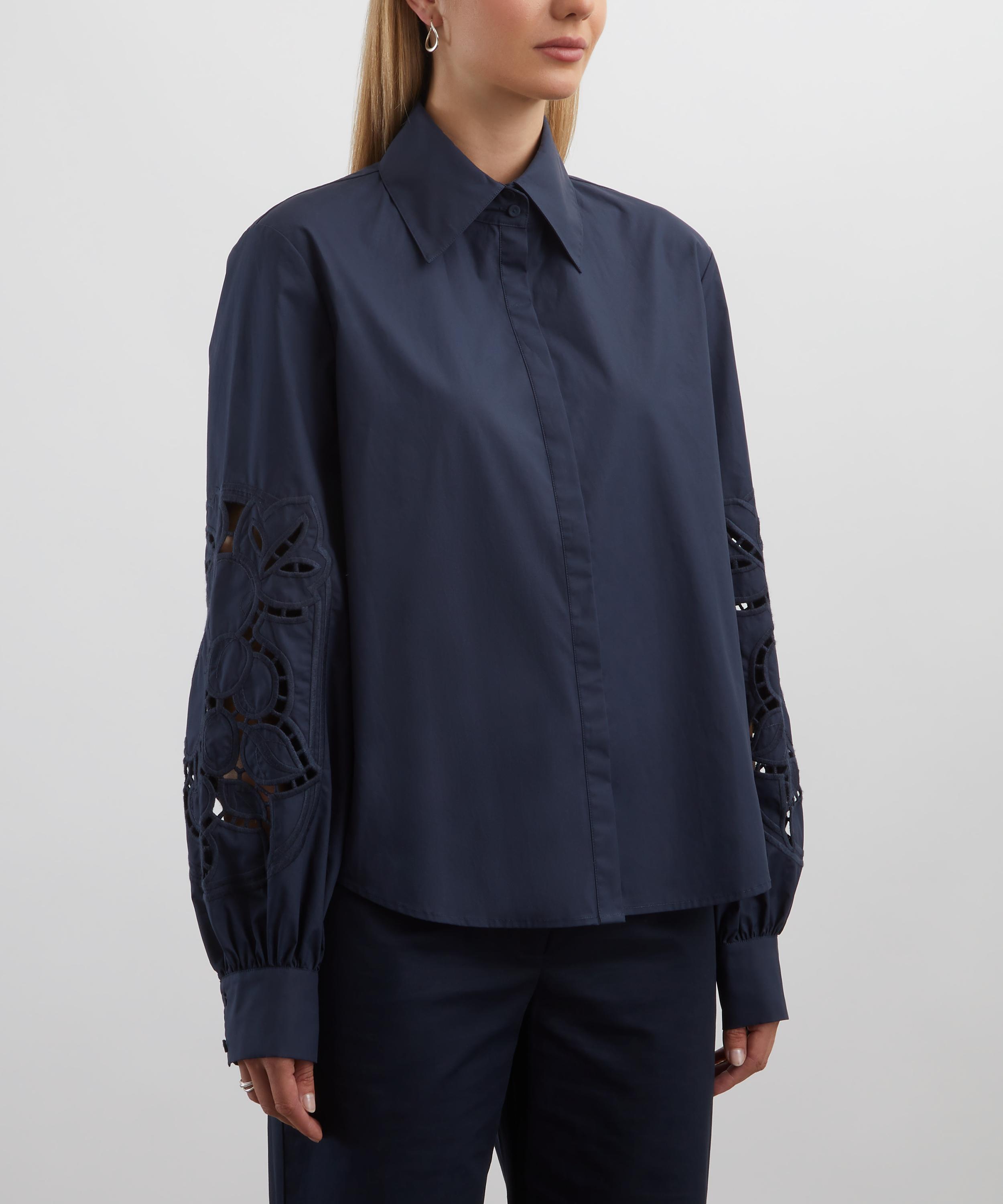 Clea - Lavinia Navy Embroidery Shirt image number 2
