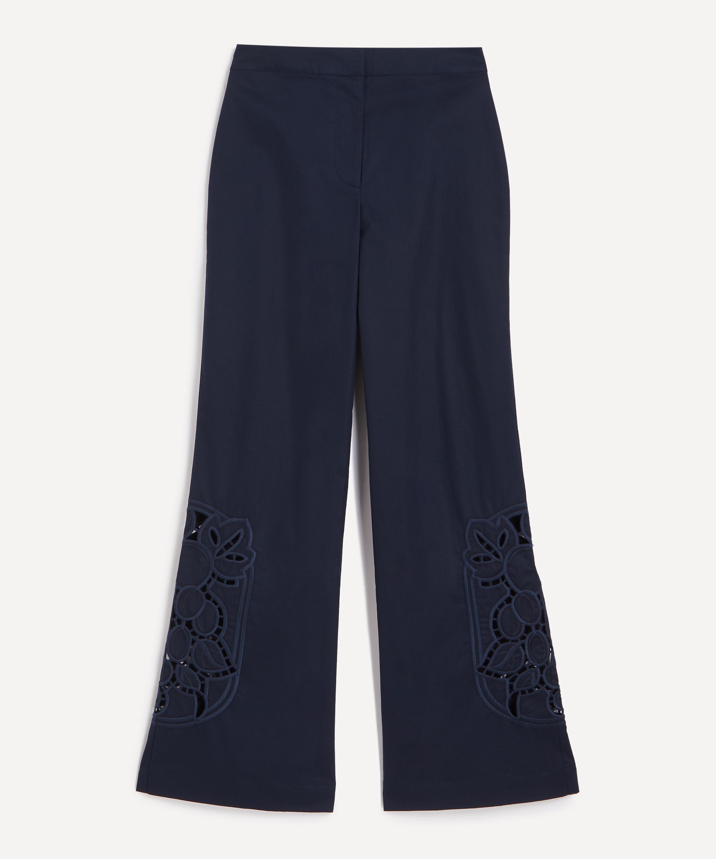 Clea - Roma Navy Embroidery Trousers image number 0