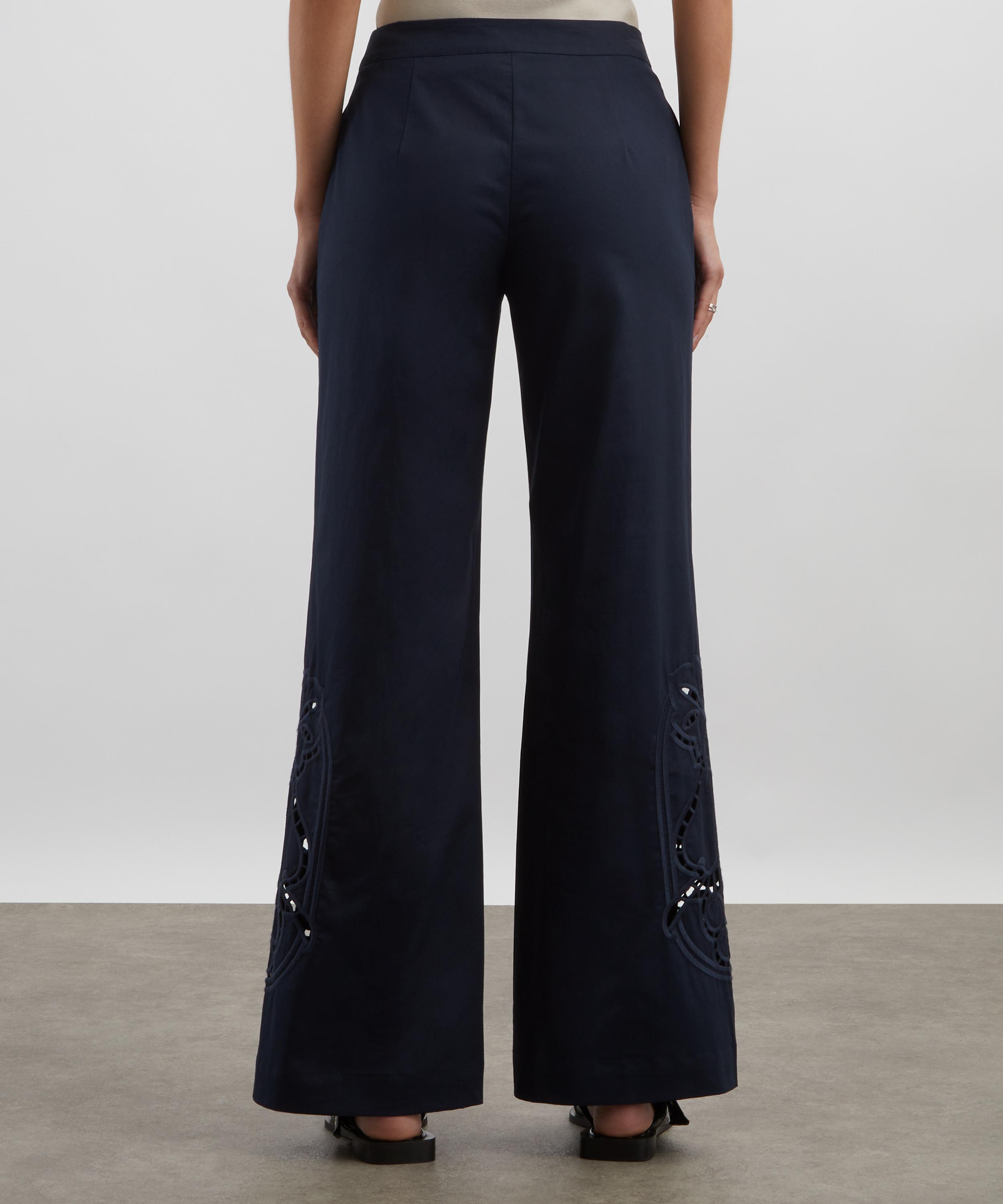 Clea - Roma Navy Embroidery Trousers image number 3