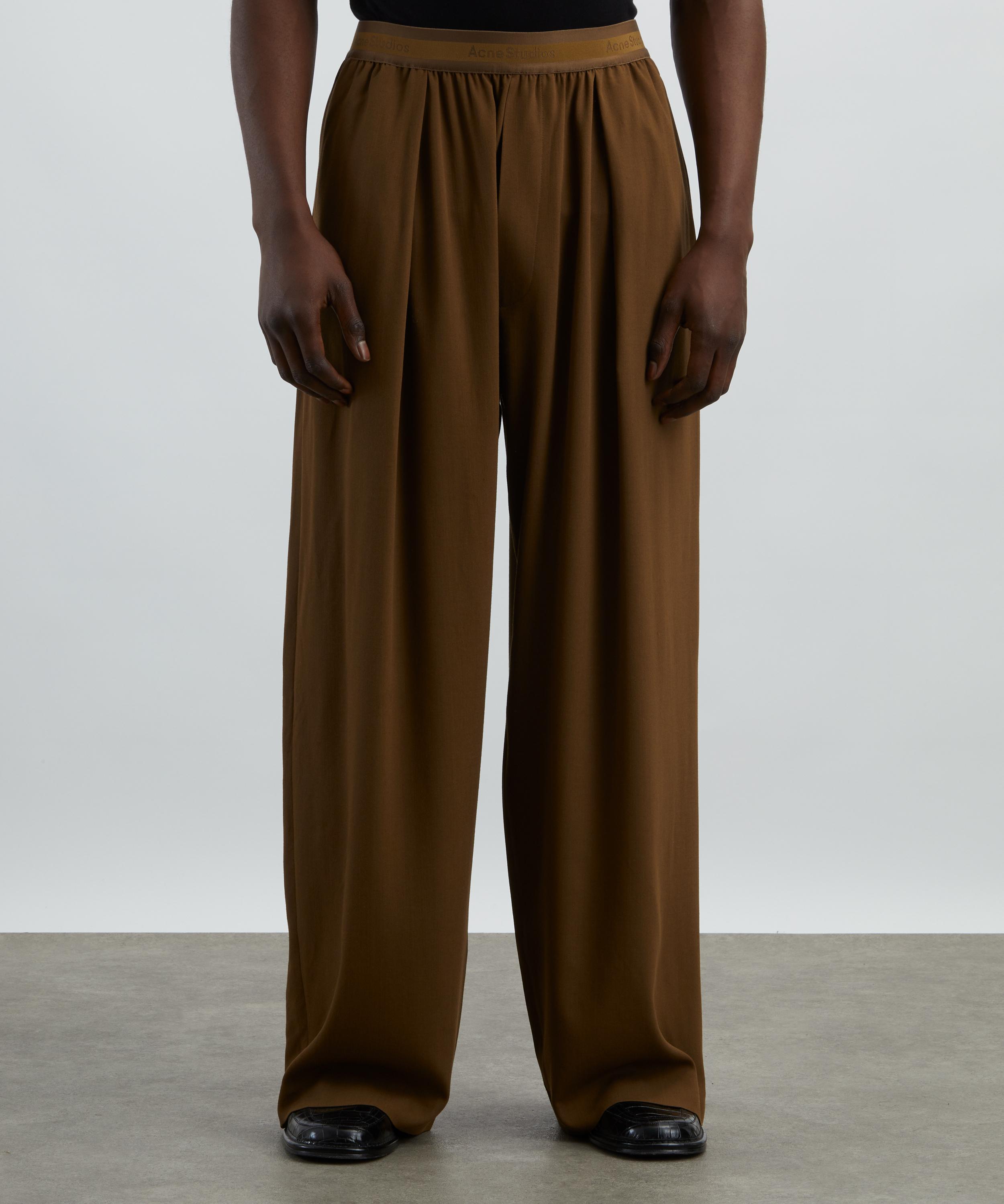 Acne Studios - Brown Loose-Fit Logo Trousers image number 2
