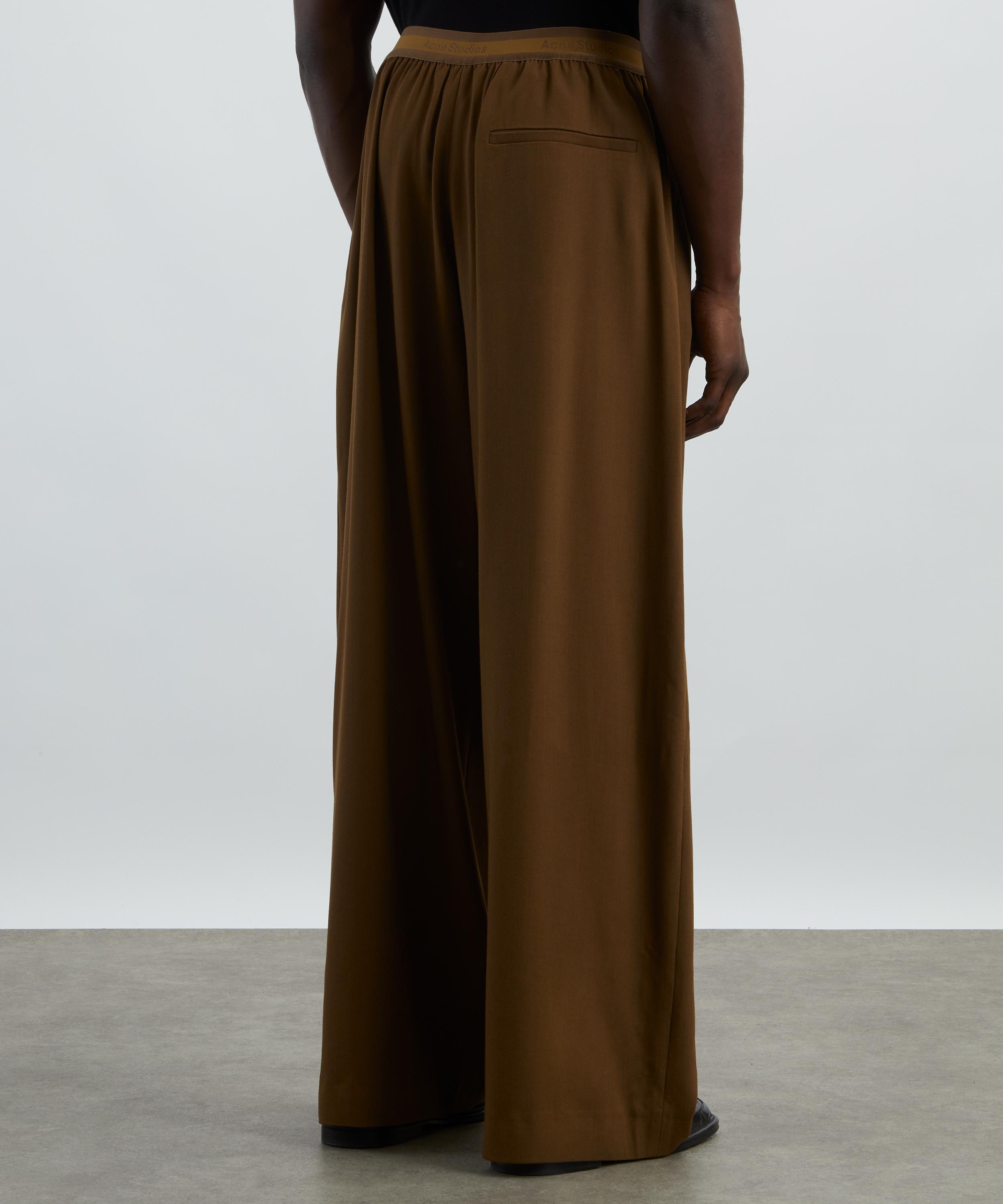 Acne Studios - Brown Loose-Fit Logo Trousers image number 3