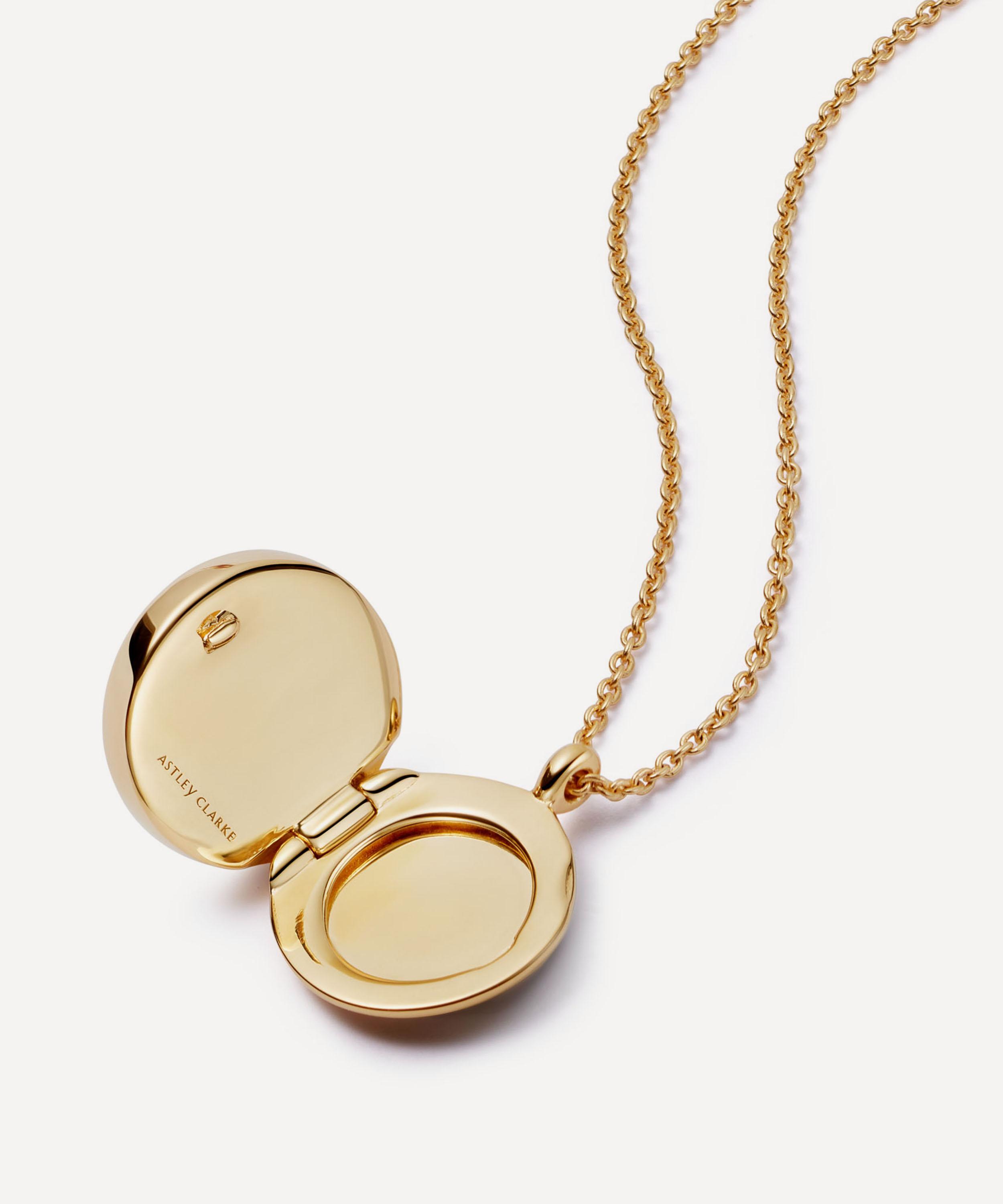 Astley Clarke - 18ct Gold Plated Vermeil Silver Polaris Malachite Locket Necklace image number 2
