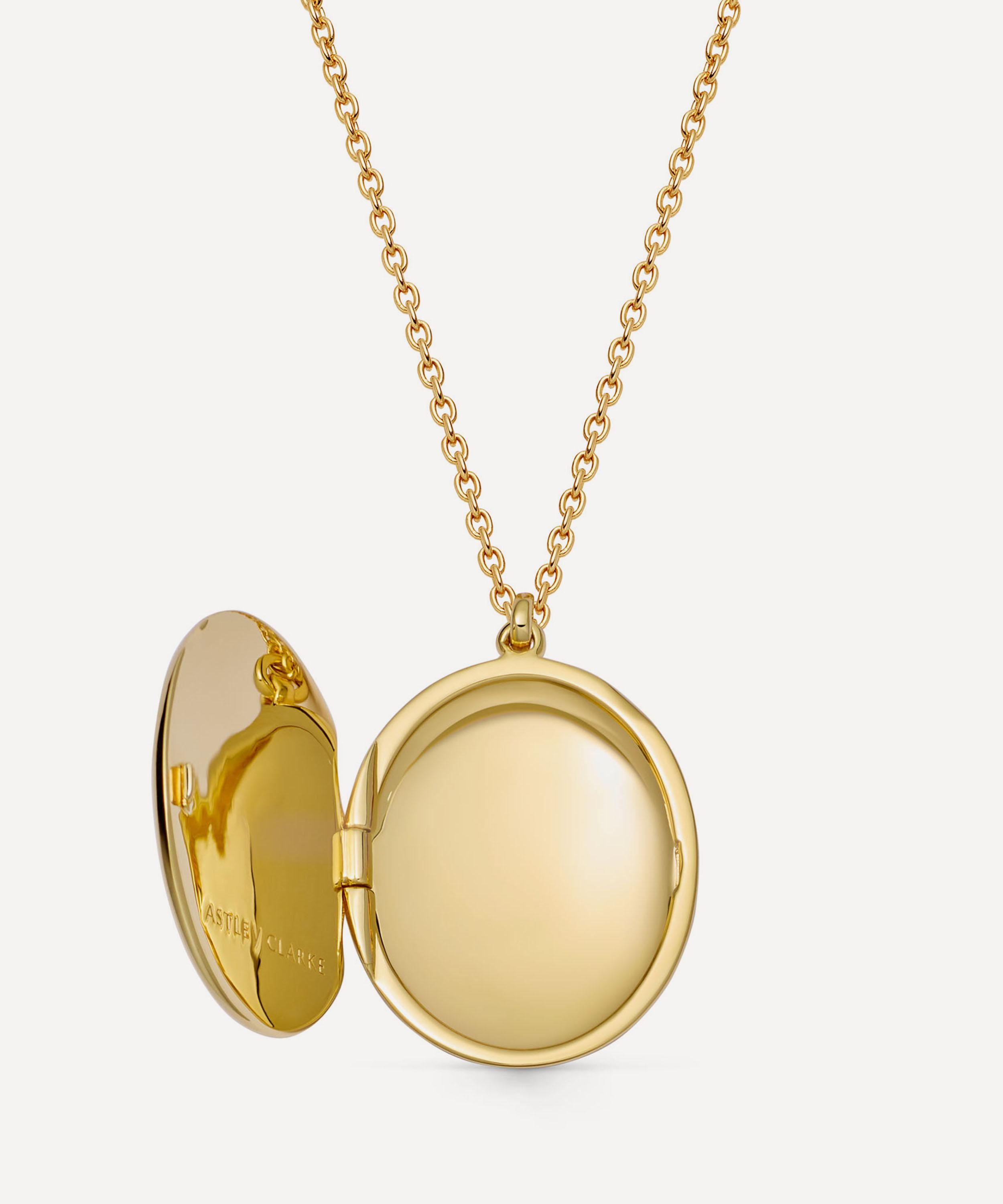 Astley Clarke - 18ct Gold-Plated Vermeil Silver Luna Oval Locket Necklace image number 2