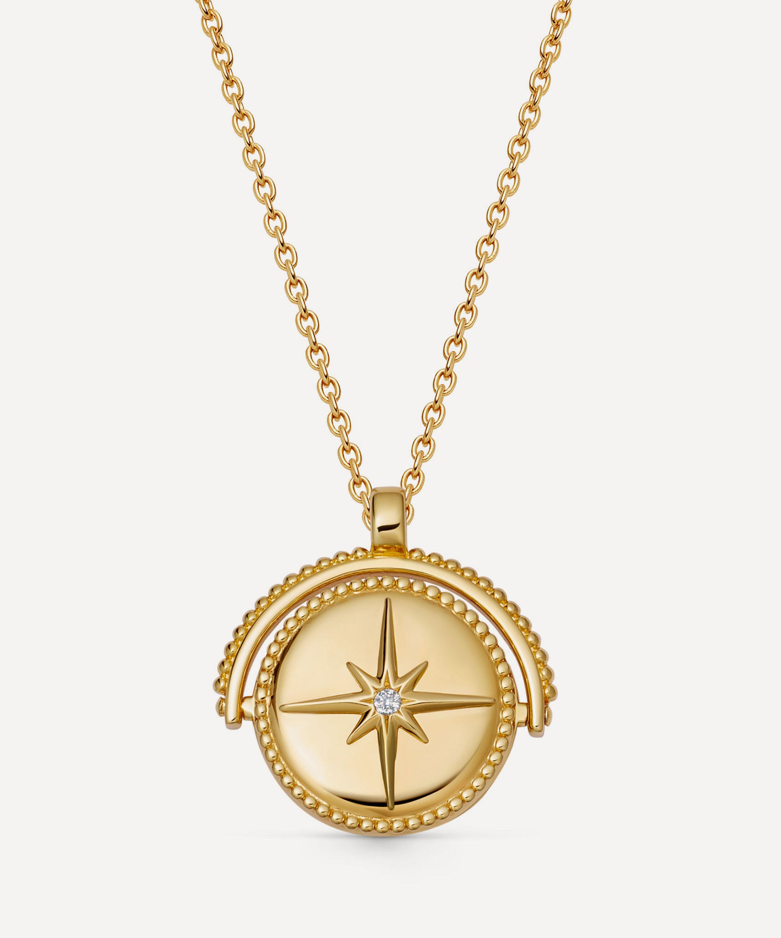 Astley Clarke - 18ct Gold-Plated Vermeil Silver Celestial Spinner Locket Necklace image number 0