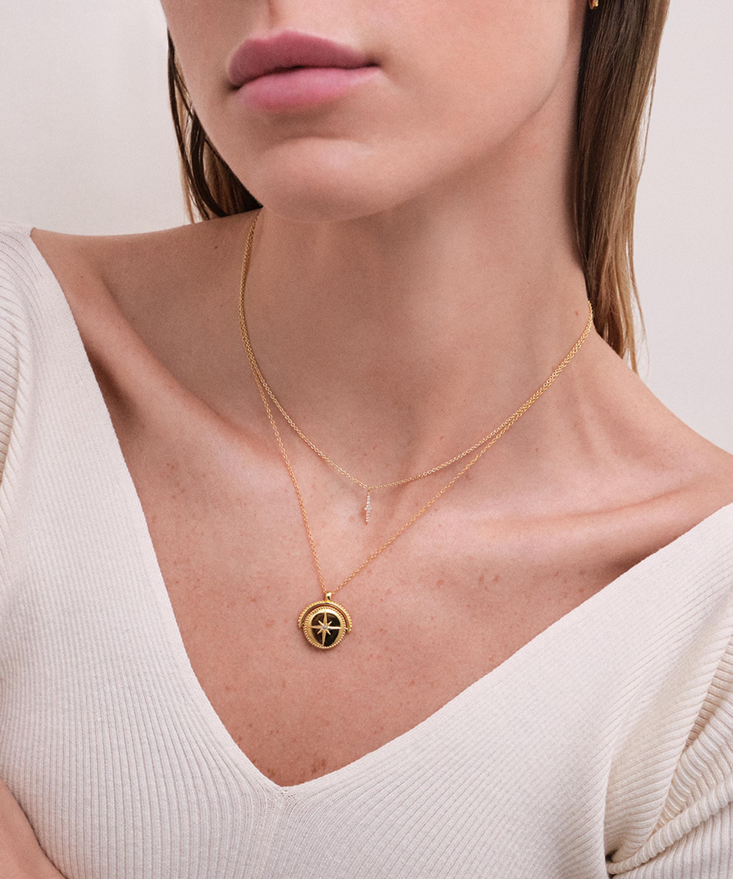 Astley Clarke - 18ct Gold-Plated Vermeil Silver Celestial Spinner Locket Necklace image number 1