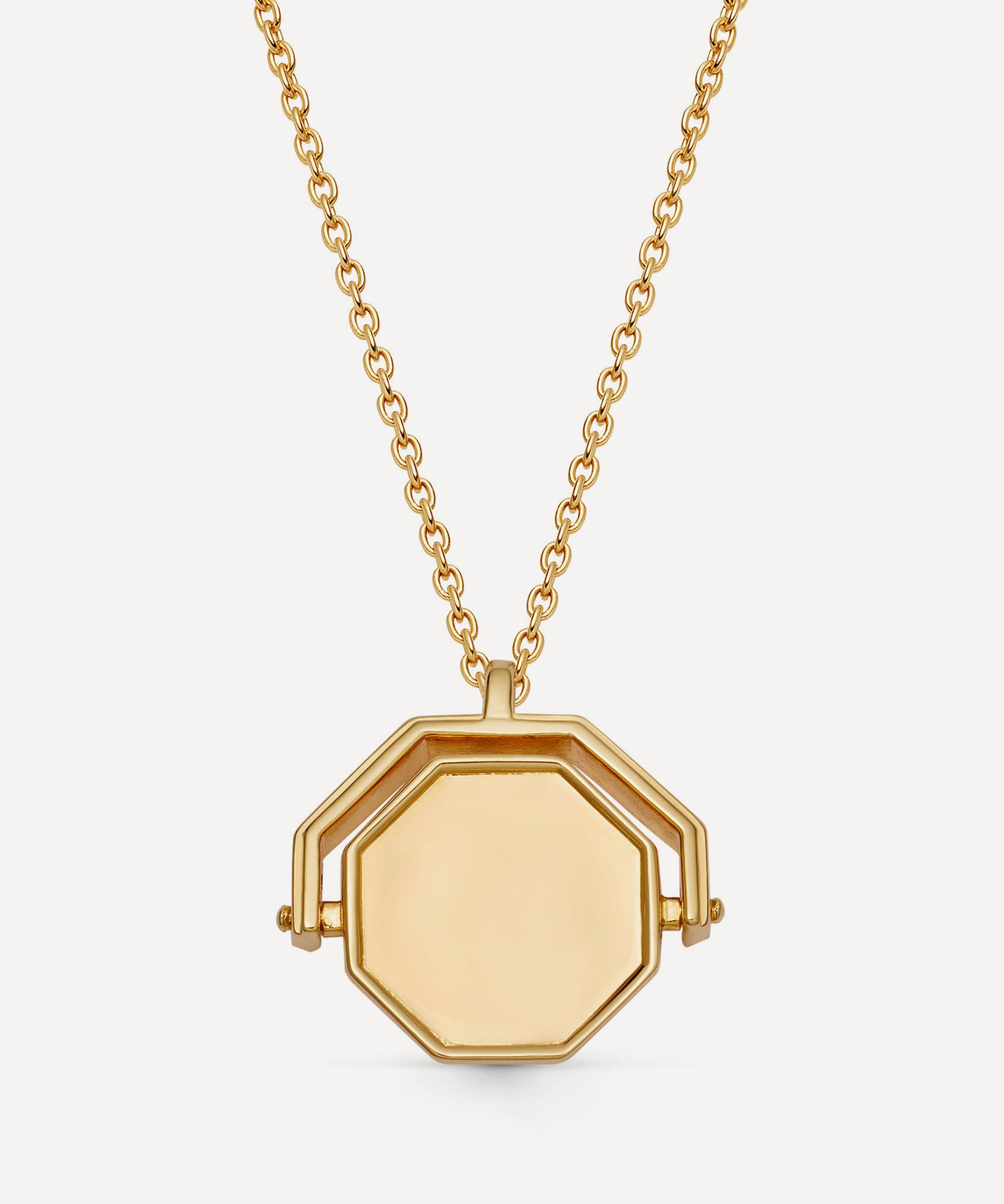 Astley Clarke - 18ct Gold-Plated Vermeil Silver Celestial Sunrise Spinner Locket Necklace image number 2