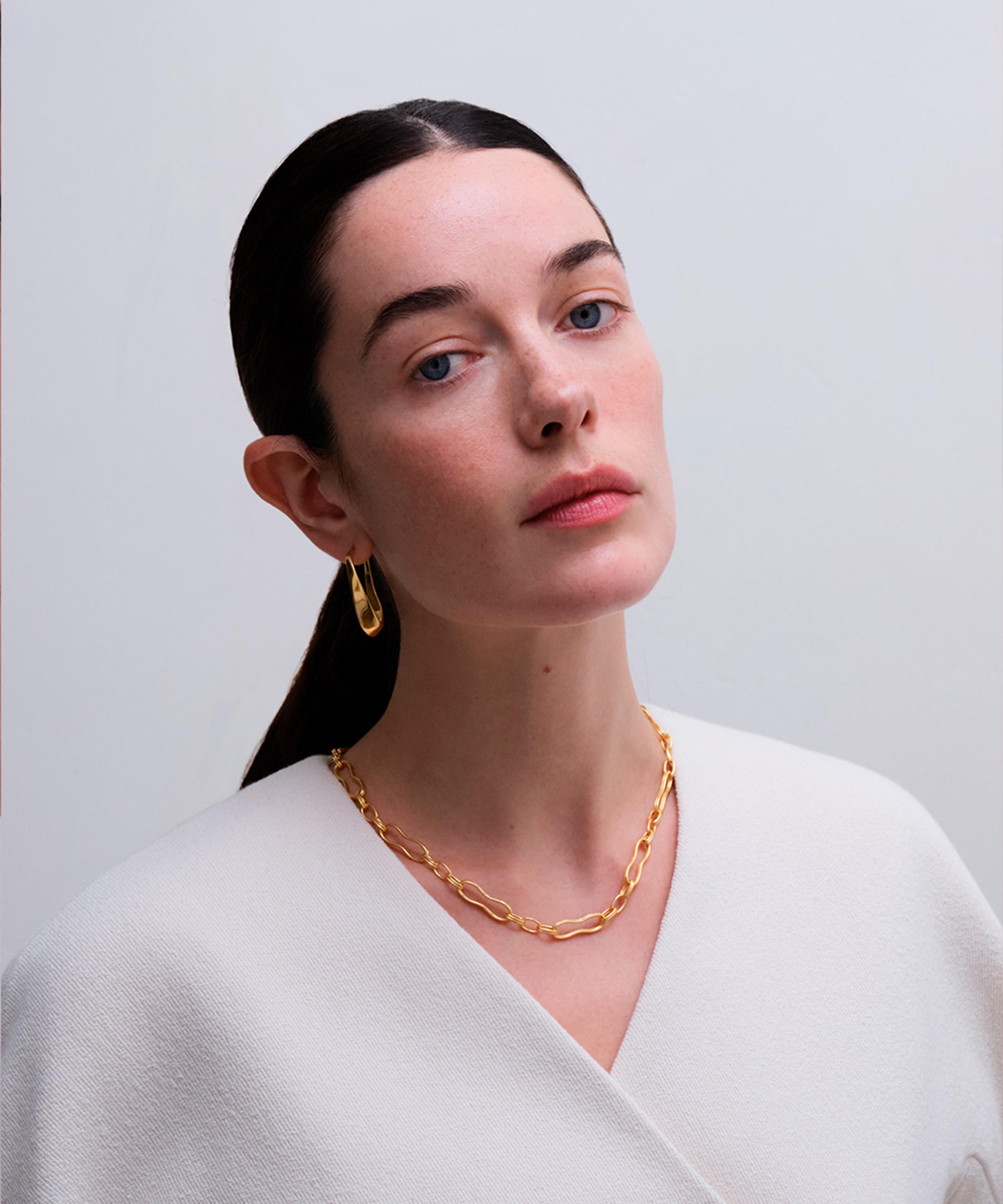 Astley Clarke - 18ct Gold-Plated Vermeil Silver Floe Hoop Earrings image number 1