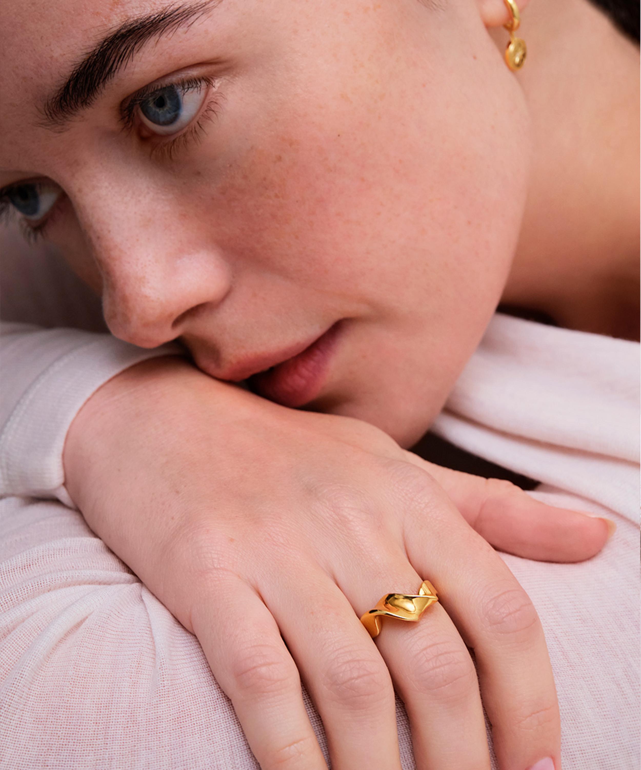 Astley Clarke - 18ct Gold-Plated Vermeil Silver Floe Ring image number 1