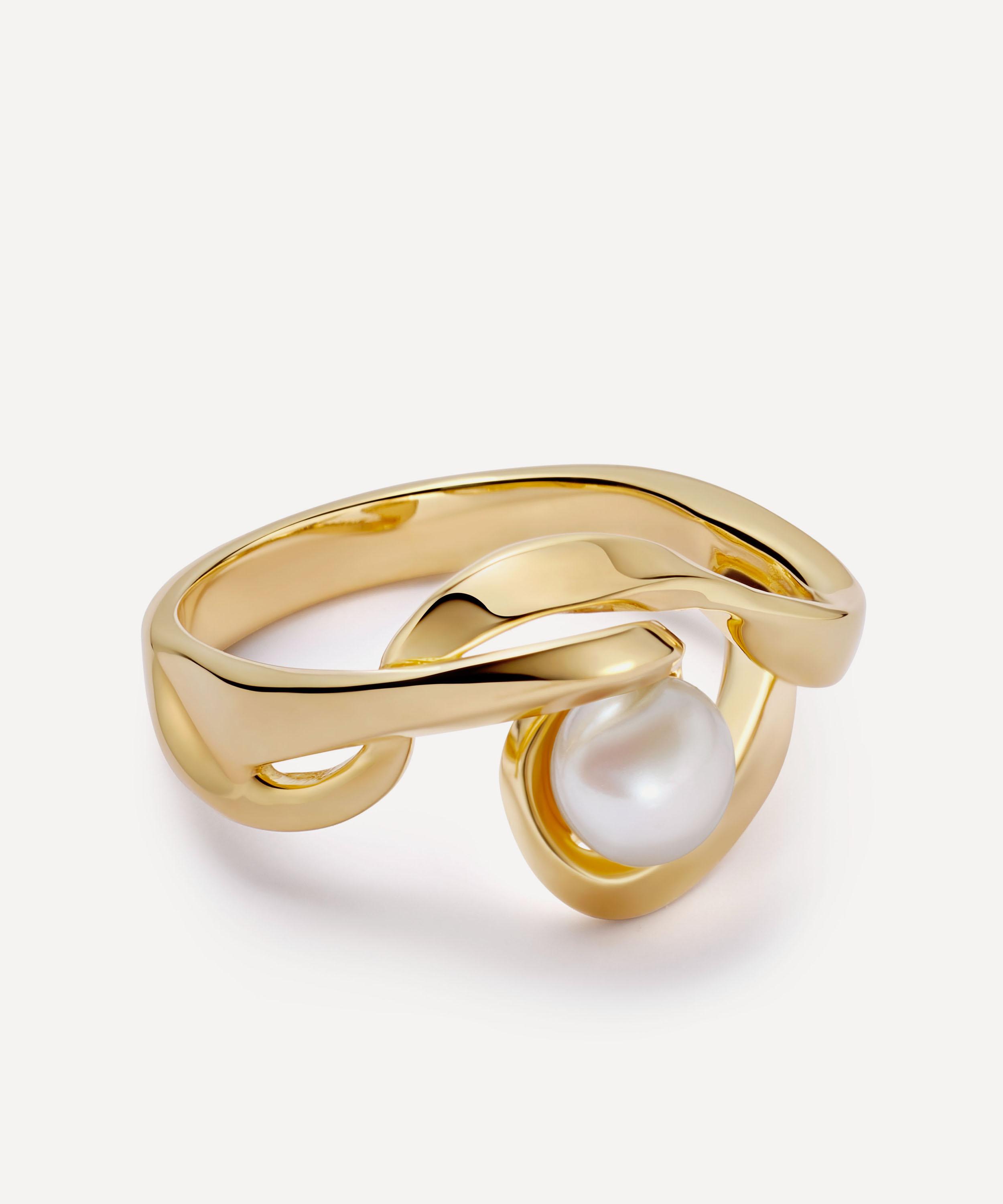 Astley Clarke - 18ct Gold-Plated Vermeil Silver Floe Pearl Ring image number 0