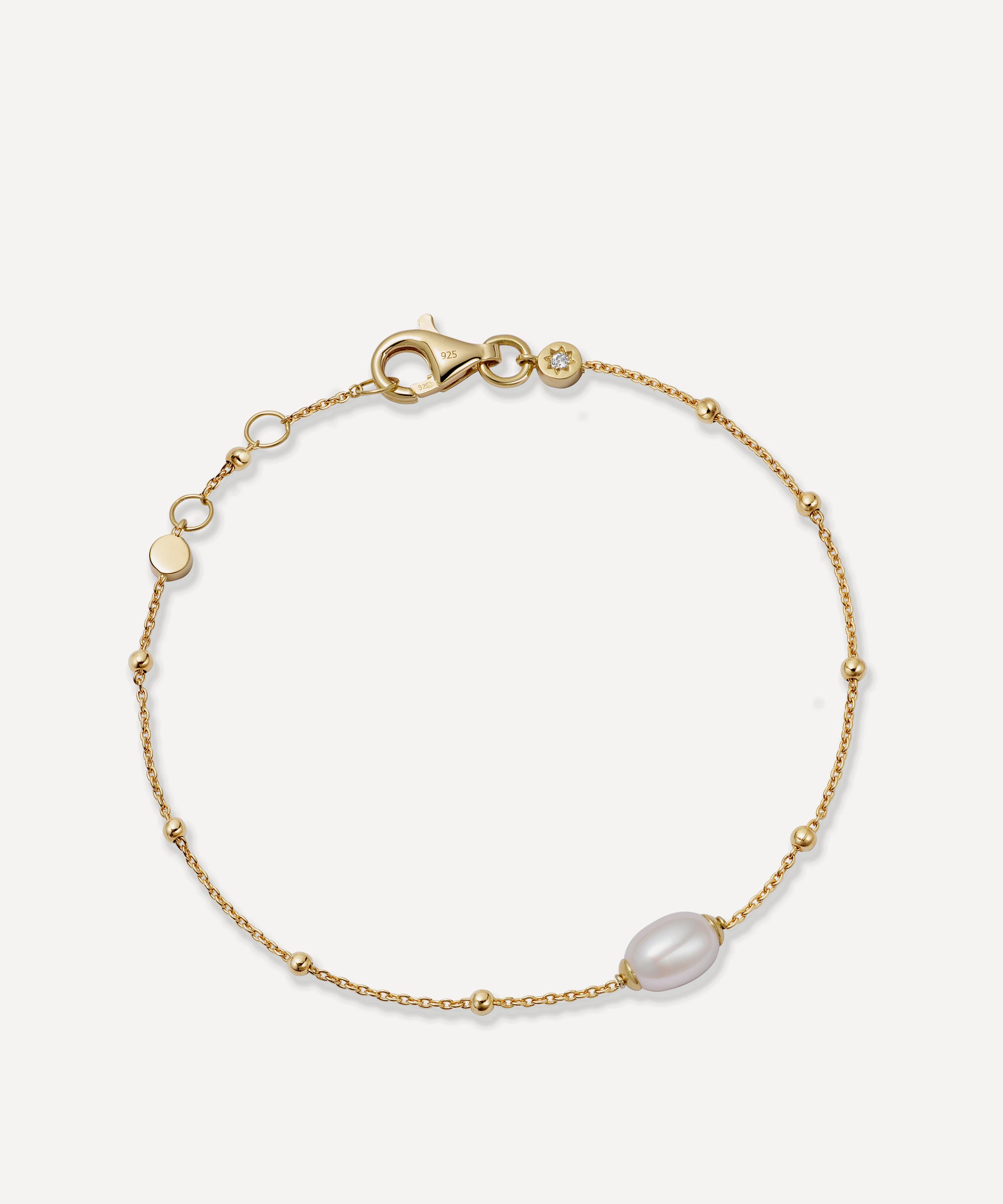 Astley Clarke - 18ct Gold-Plated Vermeil Silver Aurora Pearl Station Bracelet image number 0