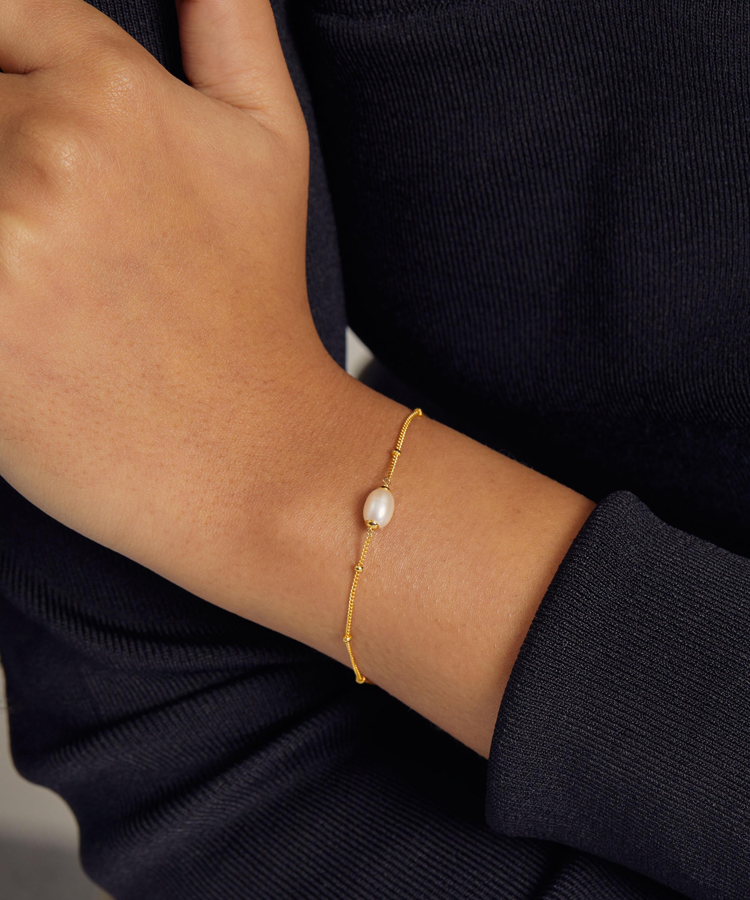 Astley Clarke - 18ct Gold-Plated Vermeil Silver Aurora Pearl Station Bracelet image number 1