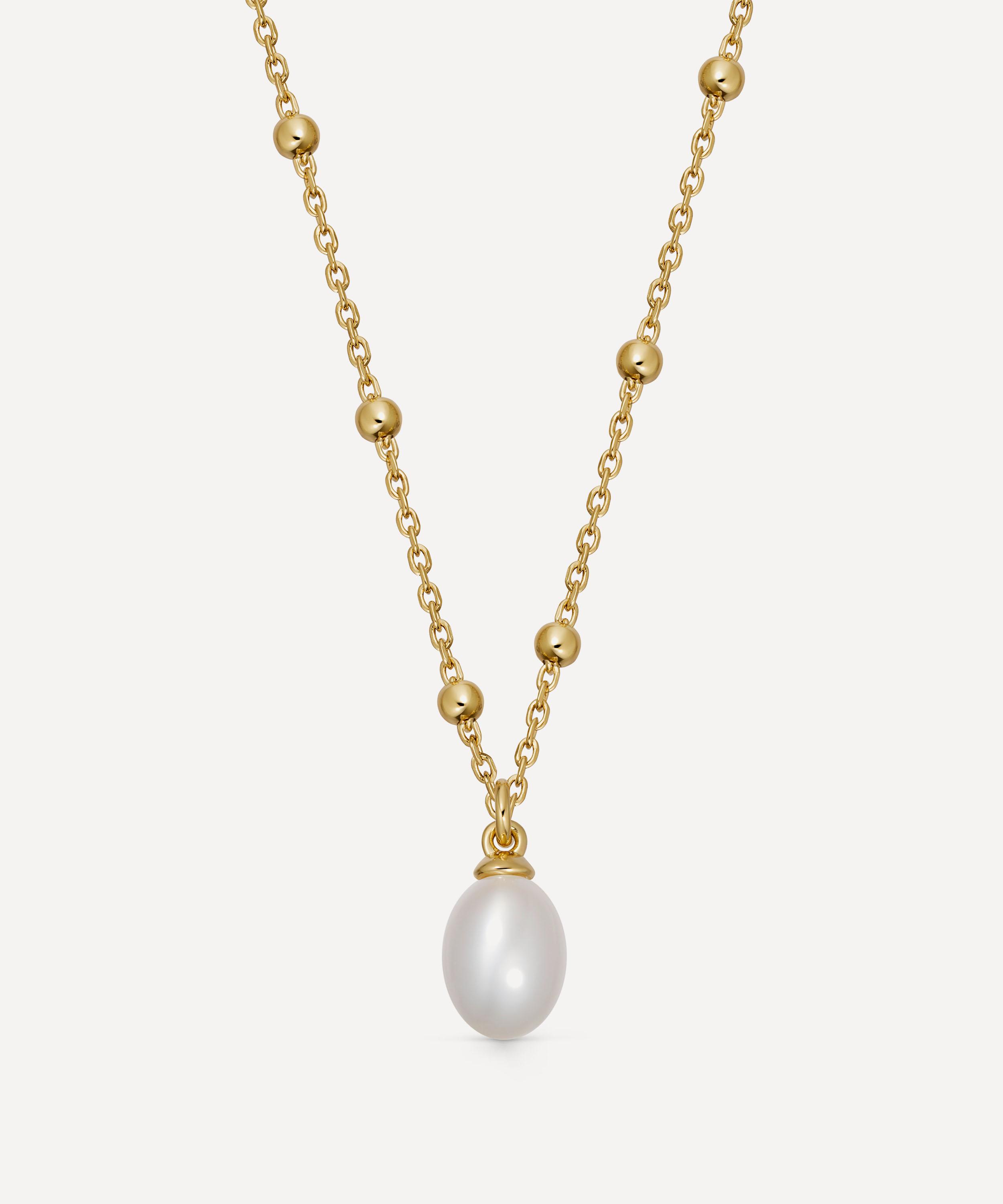 Astley Clarke - 18ct Gold-Plated Vermeil Silver Aurora Pearl Pendant Necklace image number 0