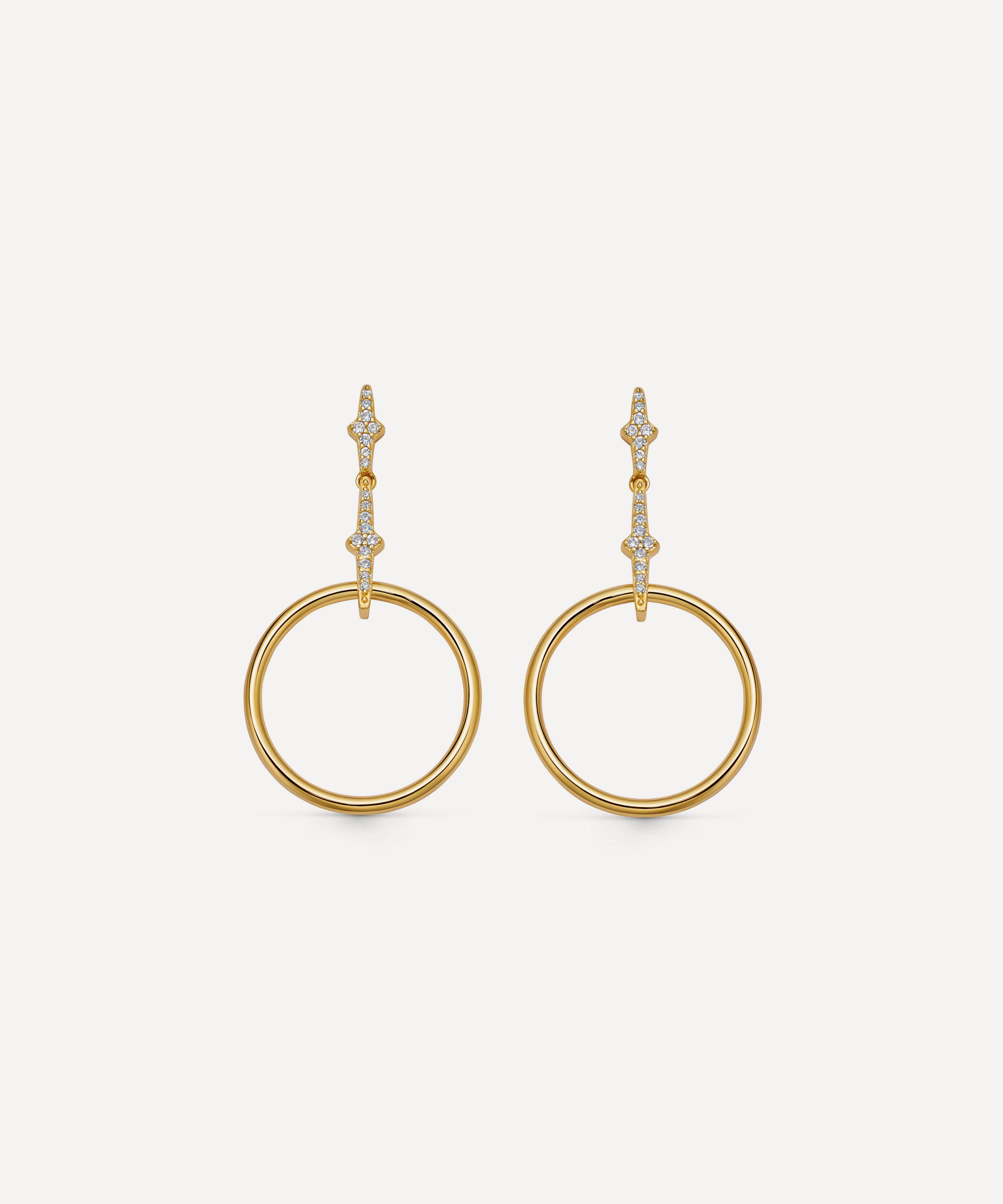 Astley Clarke - 18ct Gold-Plated Vermeil Silver Luna Light Front Facing Hoop Earrings image number 0