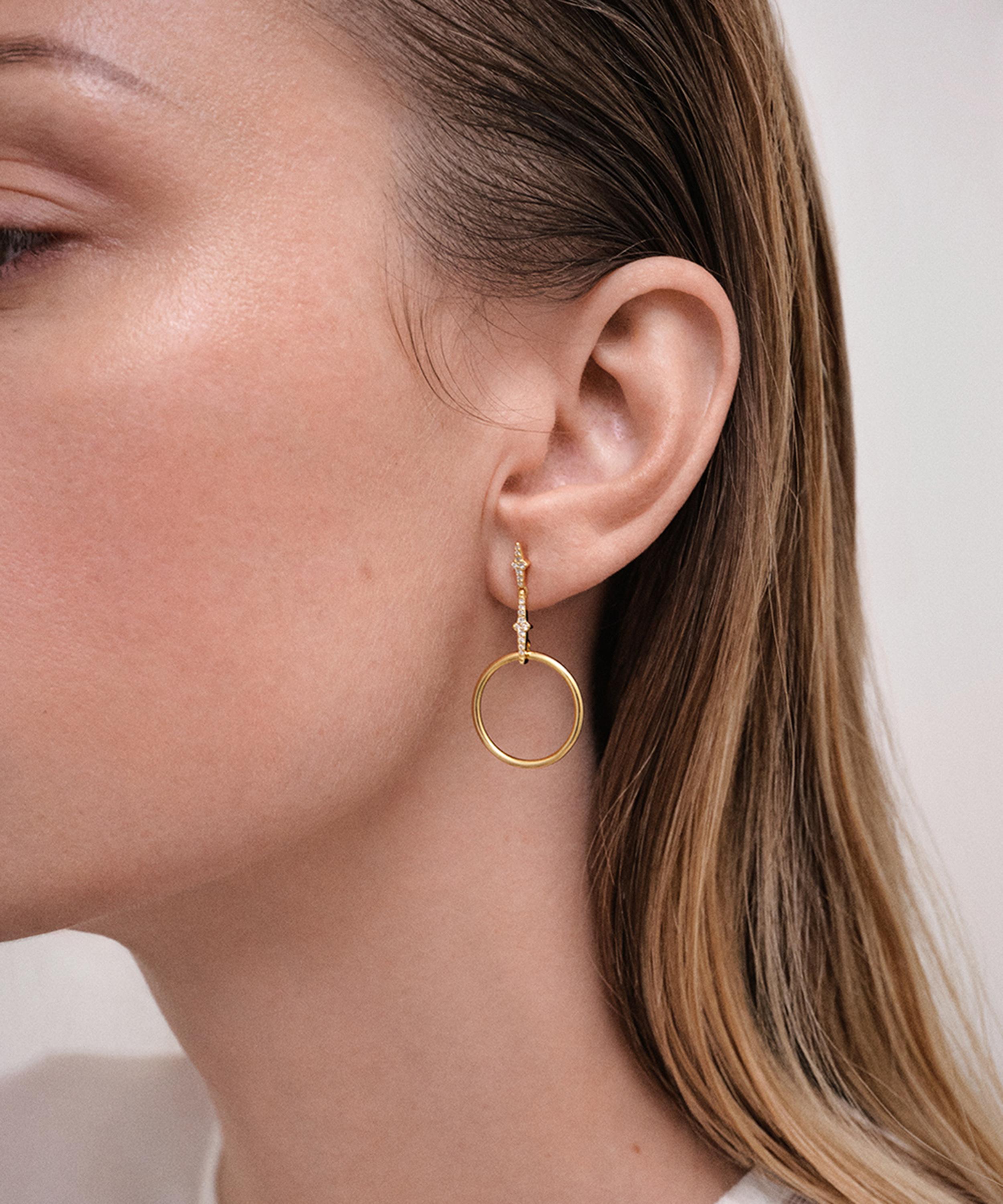Astley Clarke - 18ct Gold-Plated Vermeil Silver Luna Light Front Facing Hoop Earrings image number 1