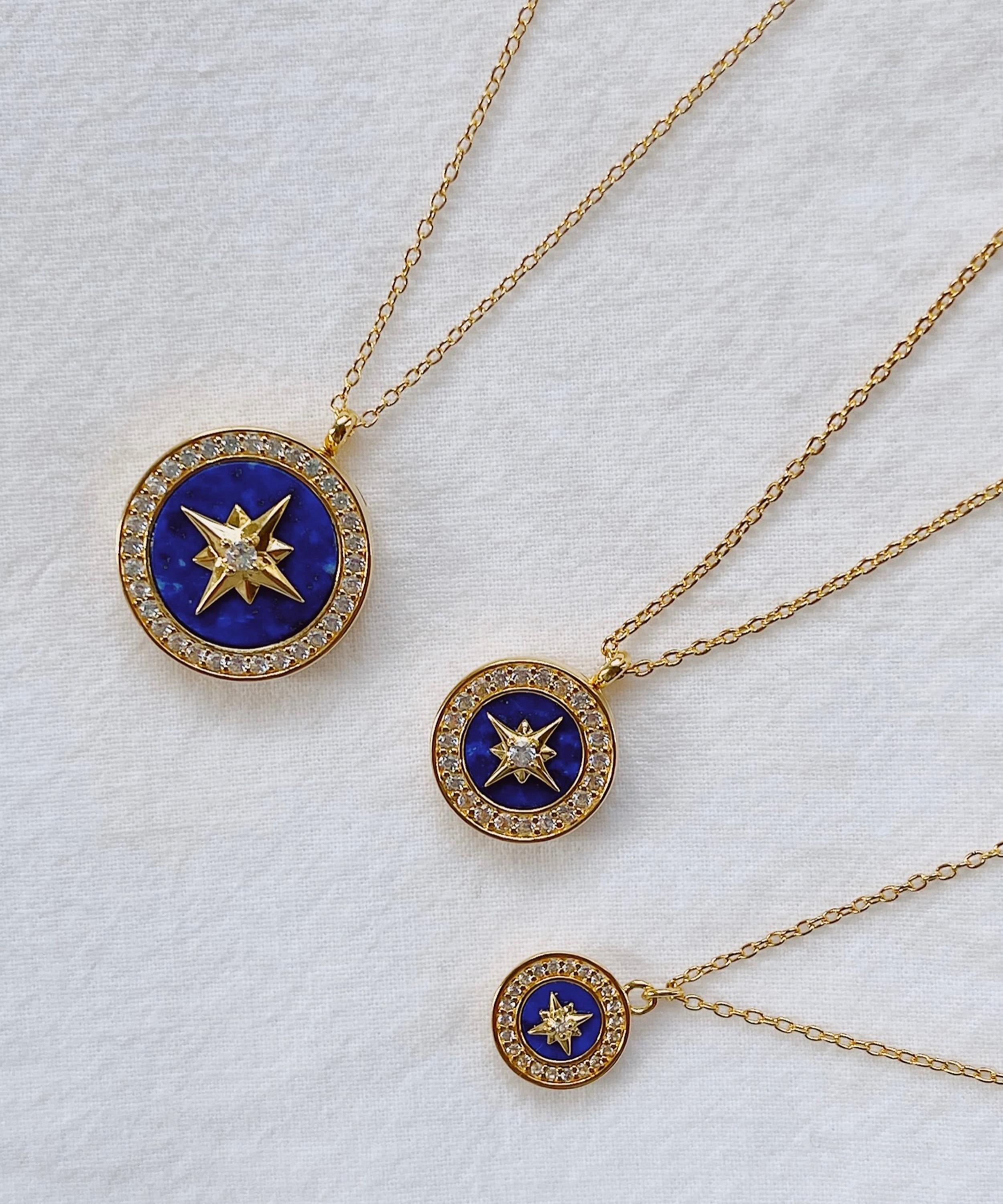 Astley Clarke - 18ct Gold Plated Vermeil Silver Polaris Lapis Locket Necklace image number 1