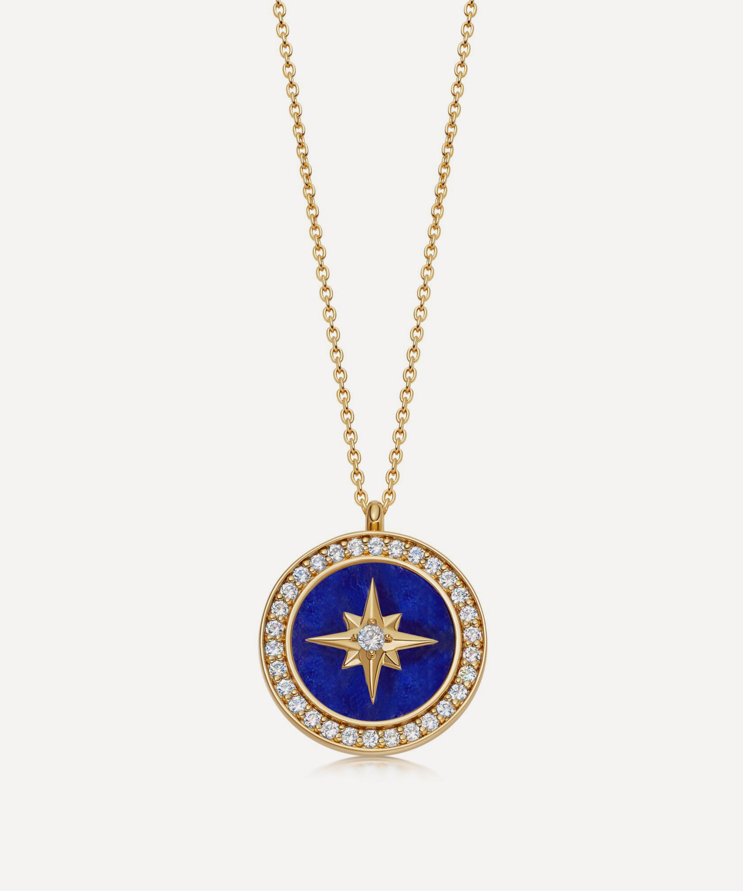 Astley Clarke - 18ct Gold Plated Vermeil Silver Polaris Lapis Locket Necklace image number 0