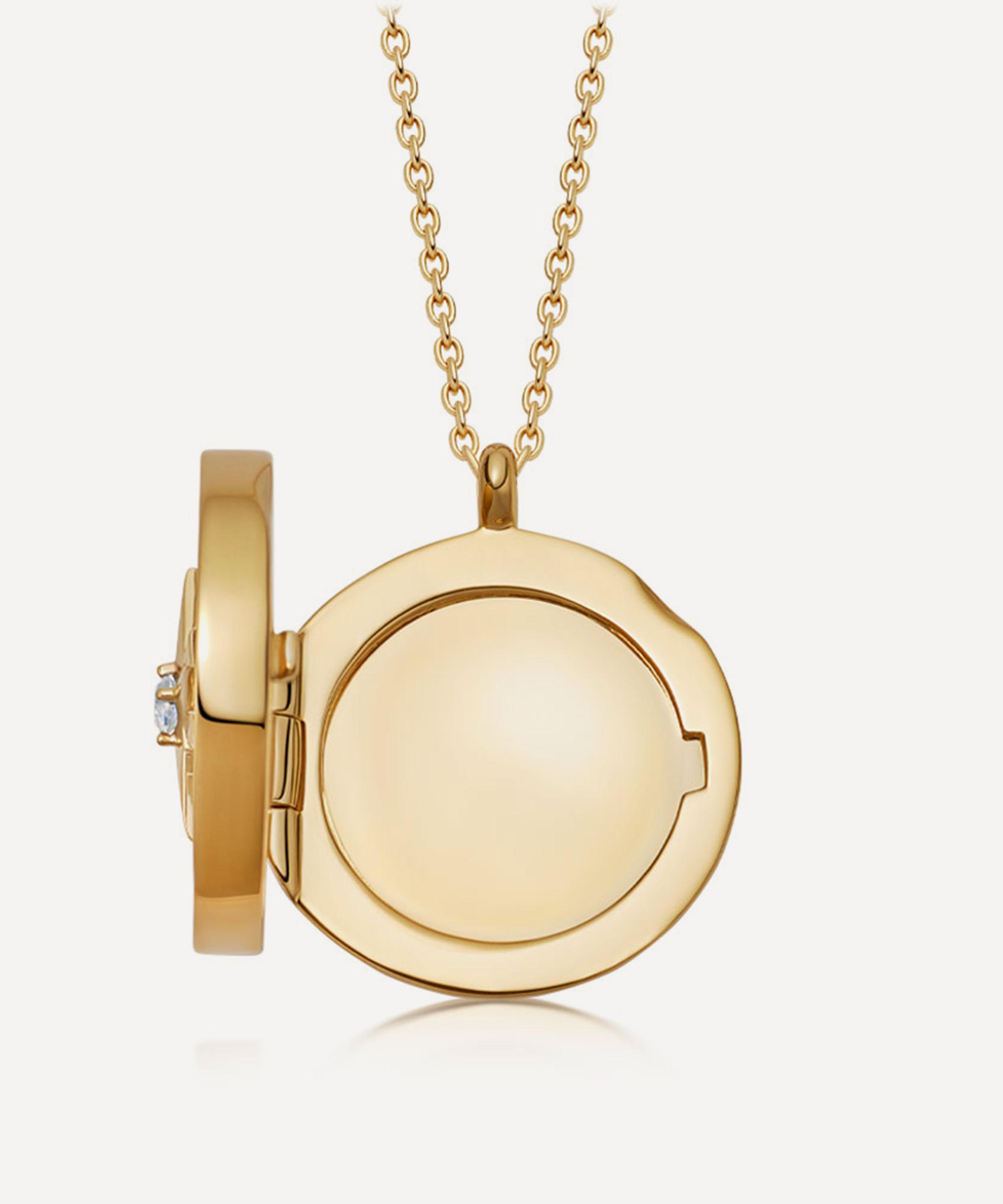 Astley Clarke - 18ct Gold Plated Vermeil Silver Polaris Lapis Locket Necklace image number 2