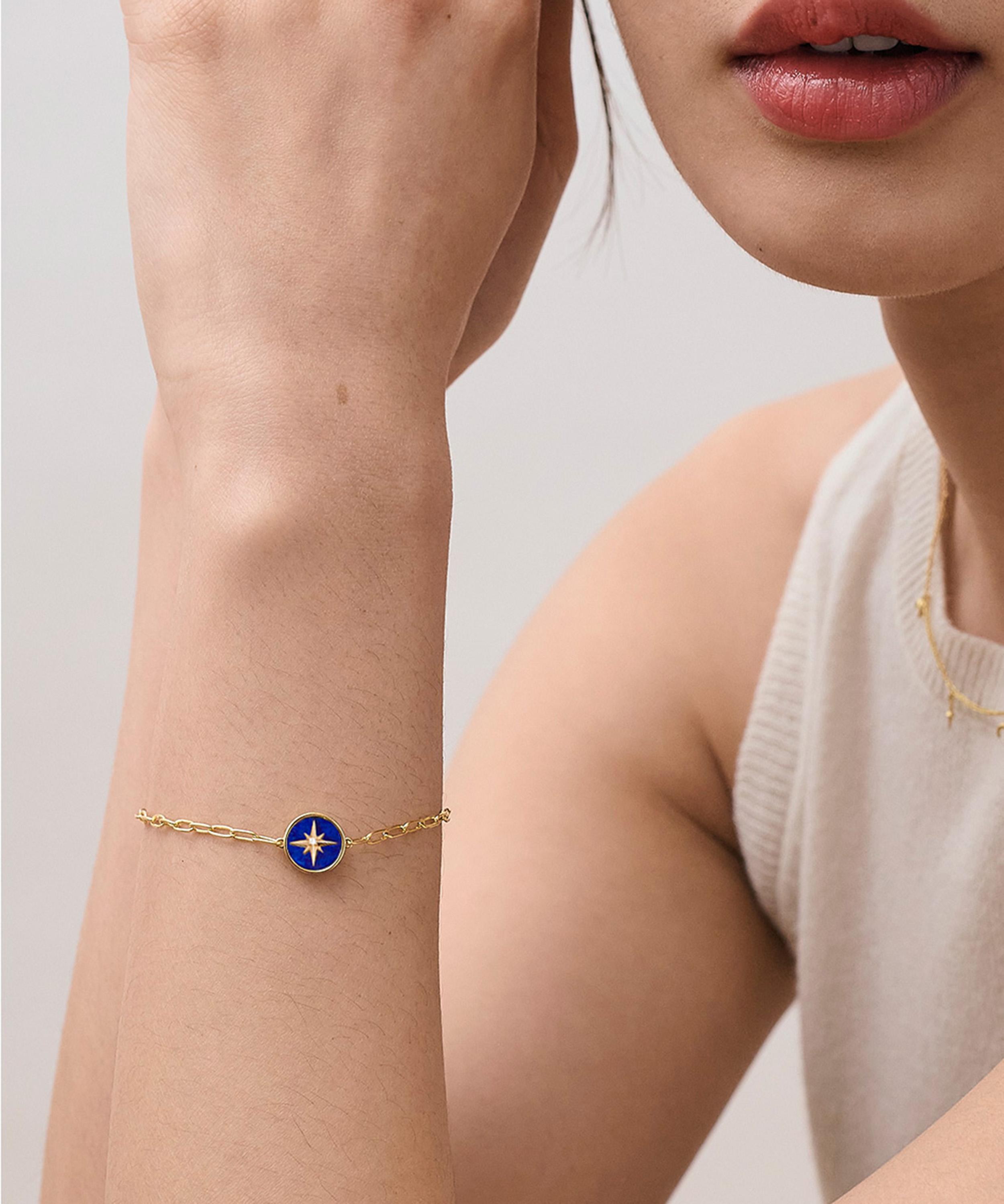 Astley Clarke - 18ct Gold Plated Vermeil Silver Polaris Lapis Locket Bracelet image number 3