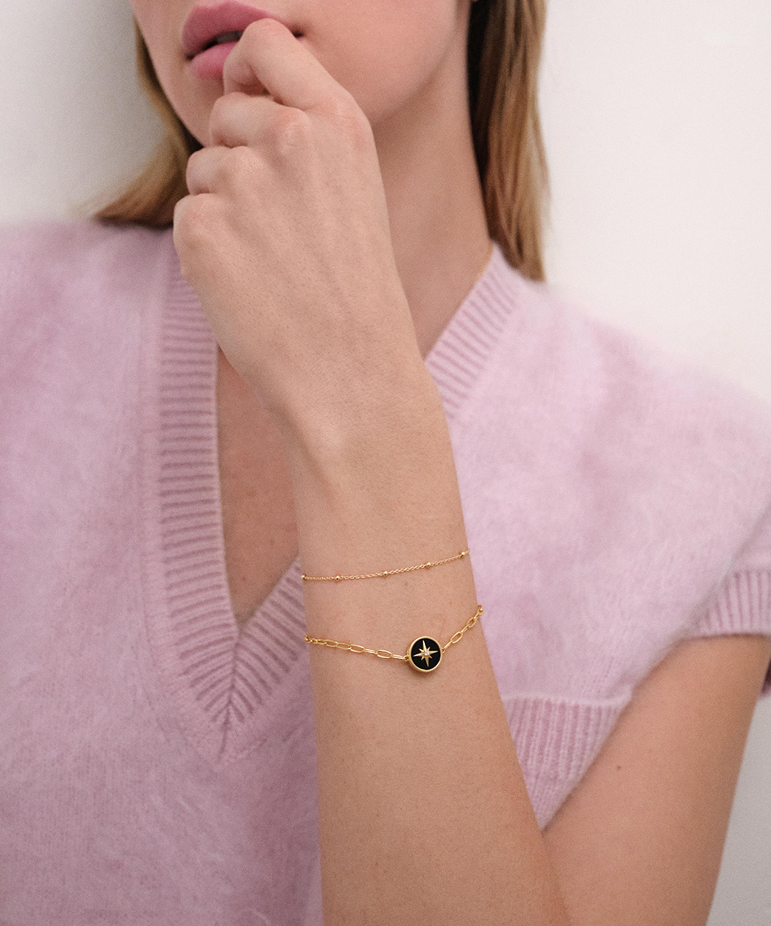 Astley Clarke - 18ct Gold Plated Vermeil Silver Polaris Black Onyx Locket Bracelet image number 1