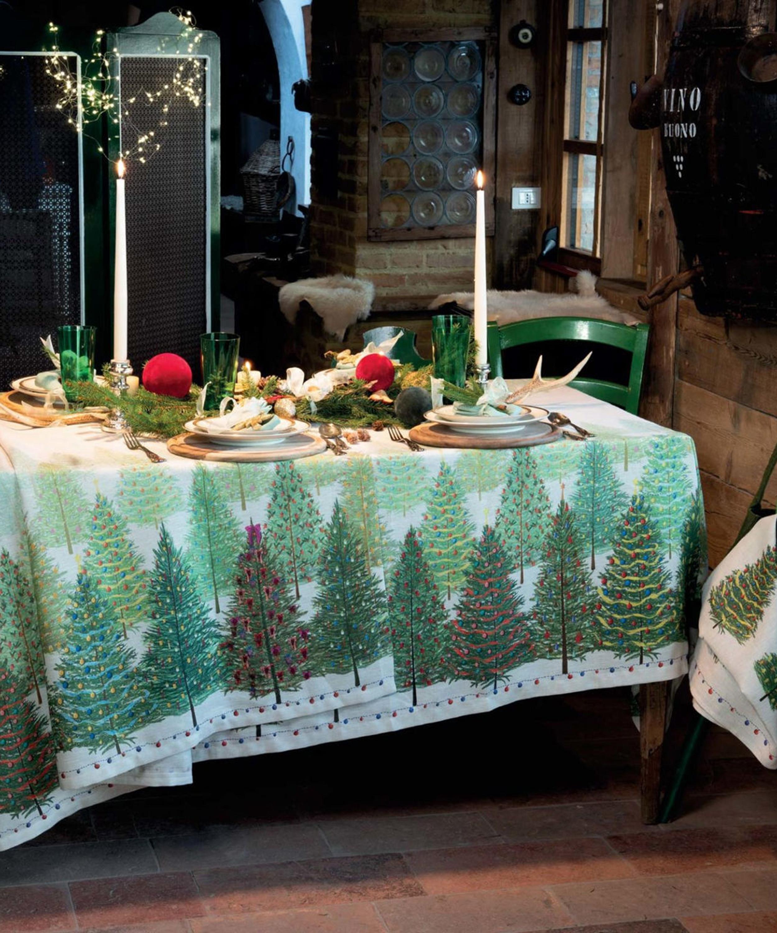 Tessitura Toscana Telerie - Fairytrees 270x170cm Linen Tablecloth image number 1