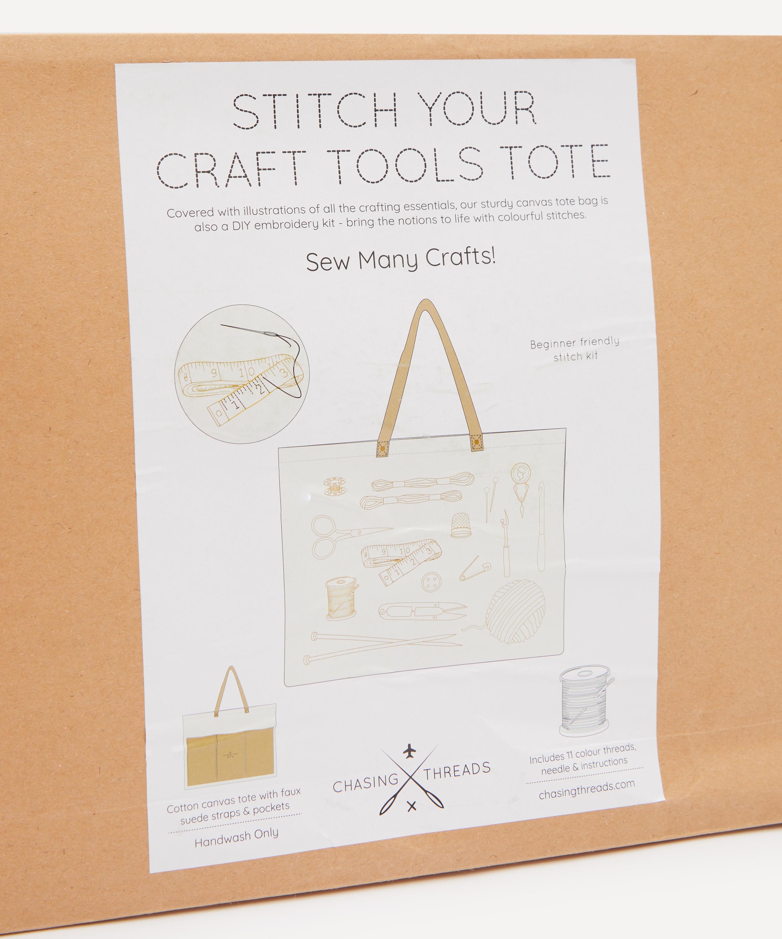 Chasing Threads - Stitch Your Craft Tools Tote Bag Embroidery Kit image number 2