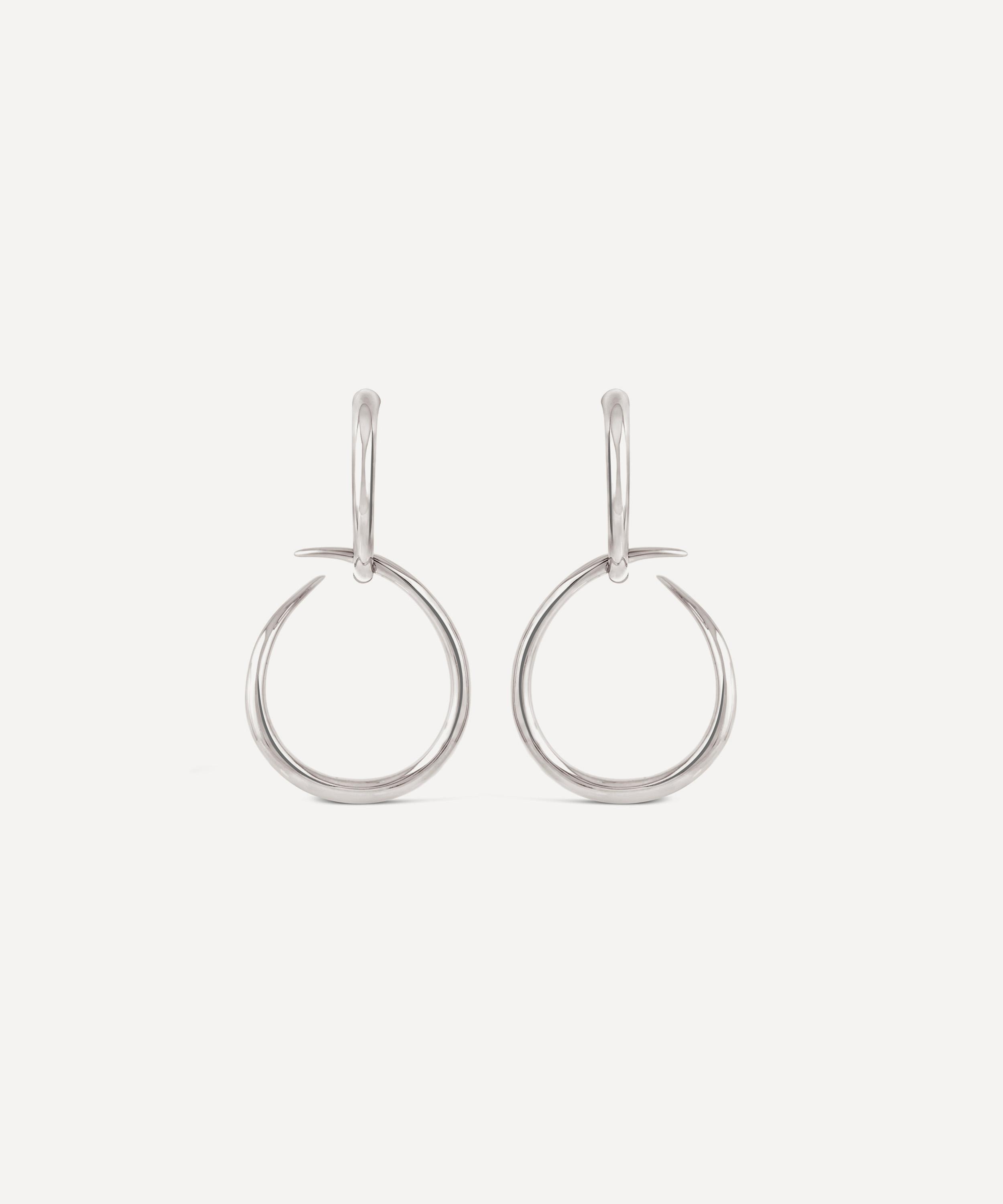 Dinny Hall - Sterling Silver Large Toro Drop Hoop Earrings image number 0