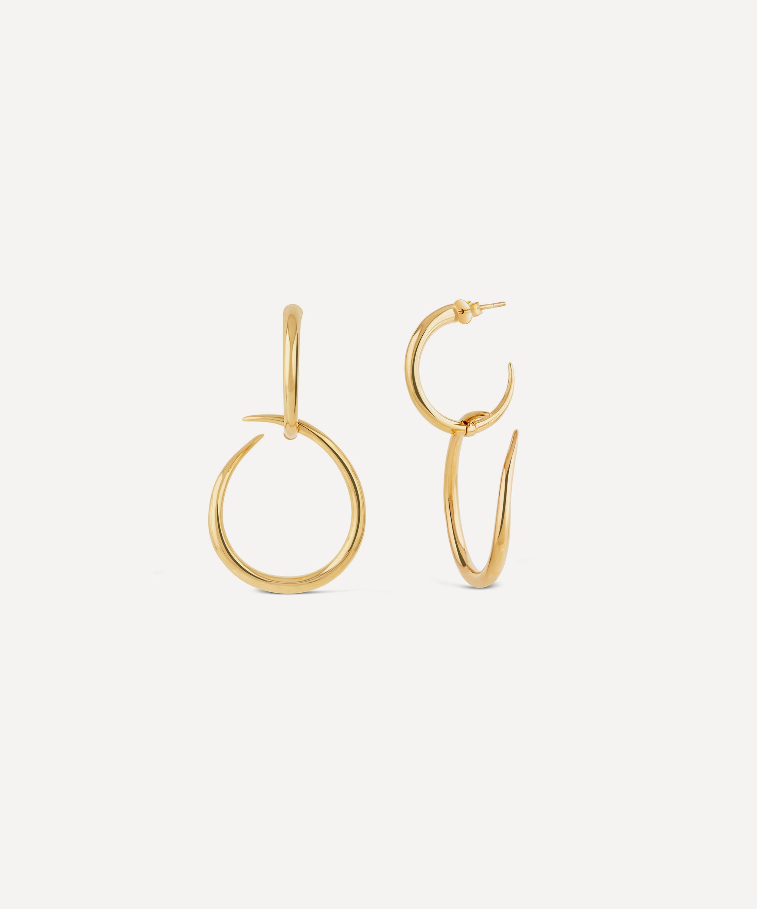 Dinny Hall - 22ct Gold-Plated Vermeil Silver Large Toro Drop Hoop Earrings image number 2