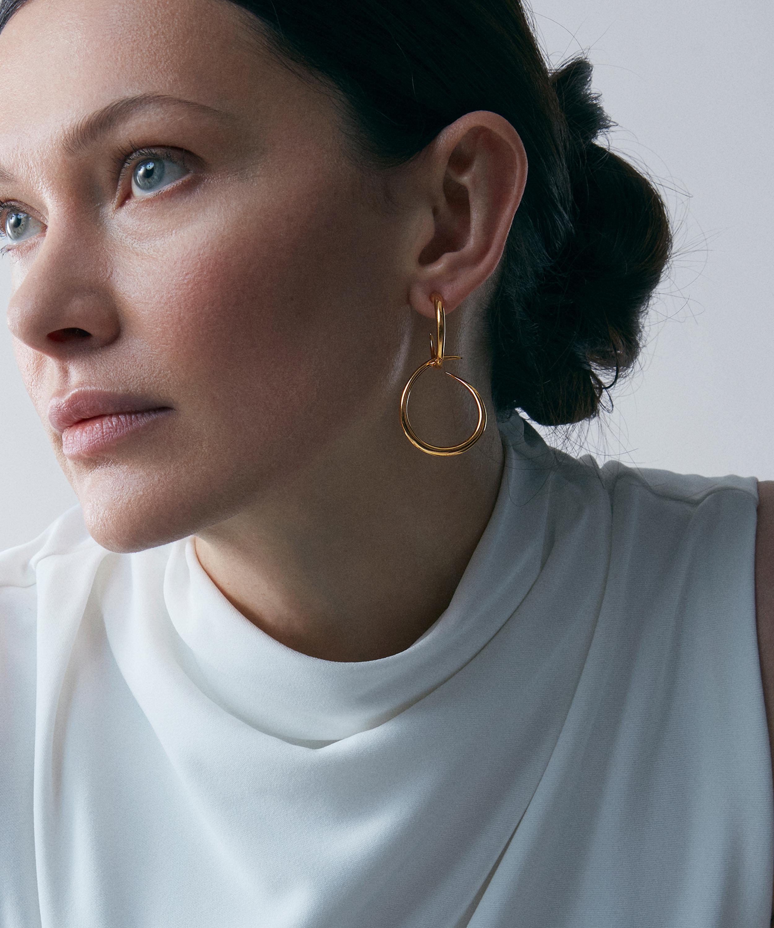 Dinny Hall - 22ct Gold-Plated Vermeil Silver Large Toro Drop Hoop Earrings image number 3