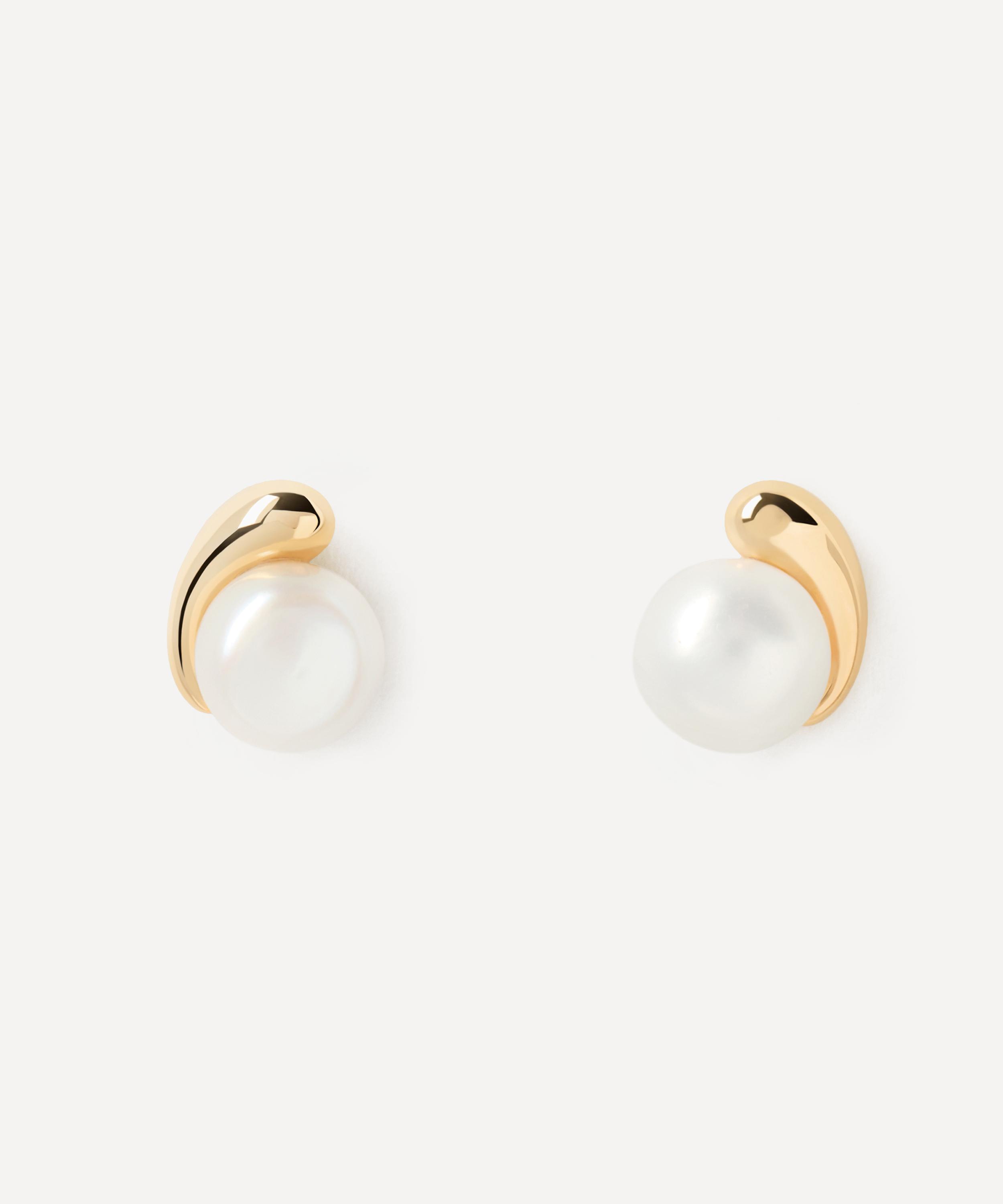 PDPAOLA - 18ct Gold-Plated La Perla Stud Earrings image number 0