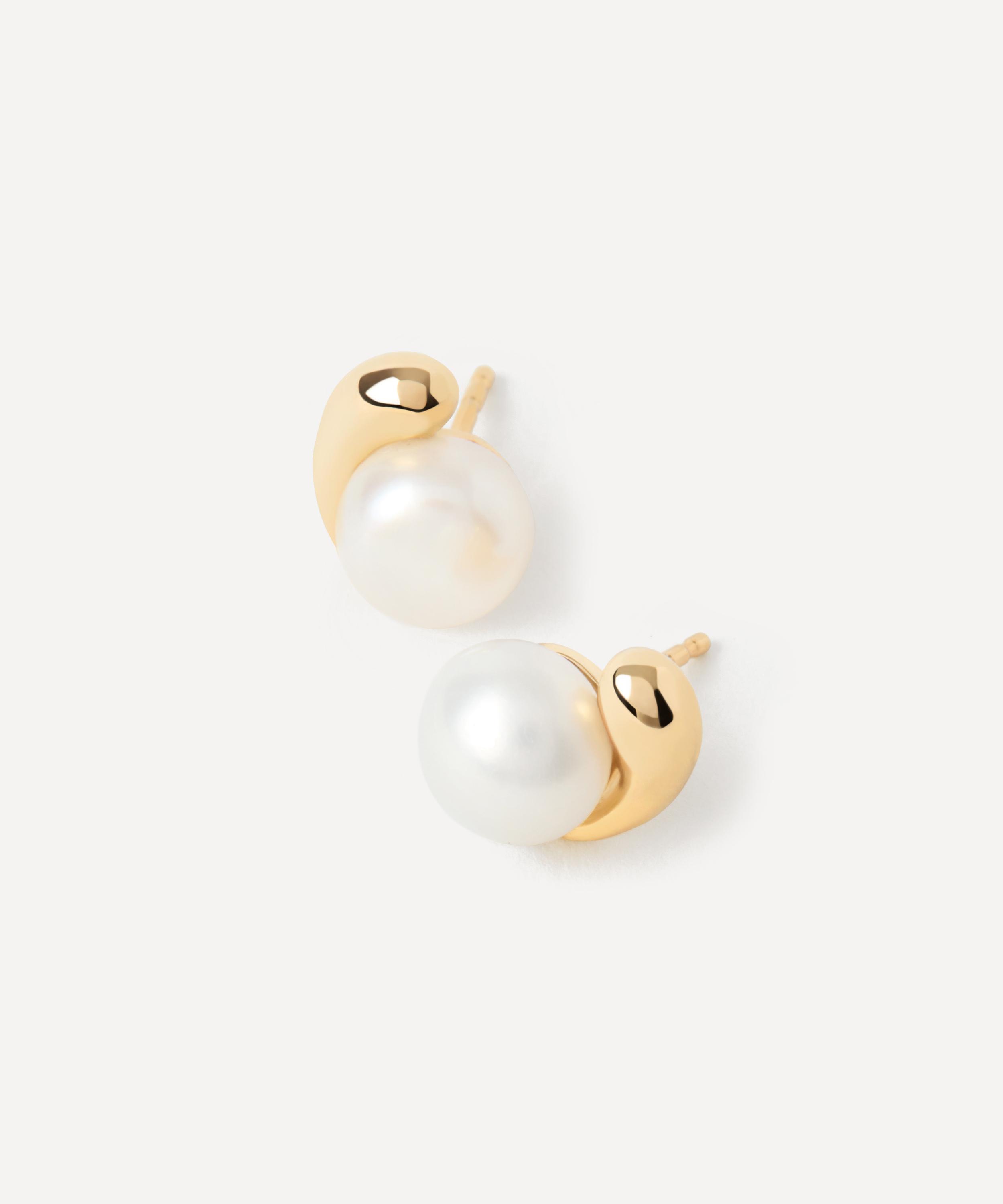 PDPAOLA - 18ct Gold-Plated La Perla Stud Earrings image number 1