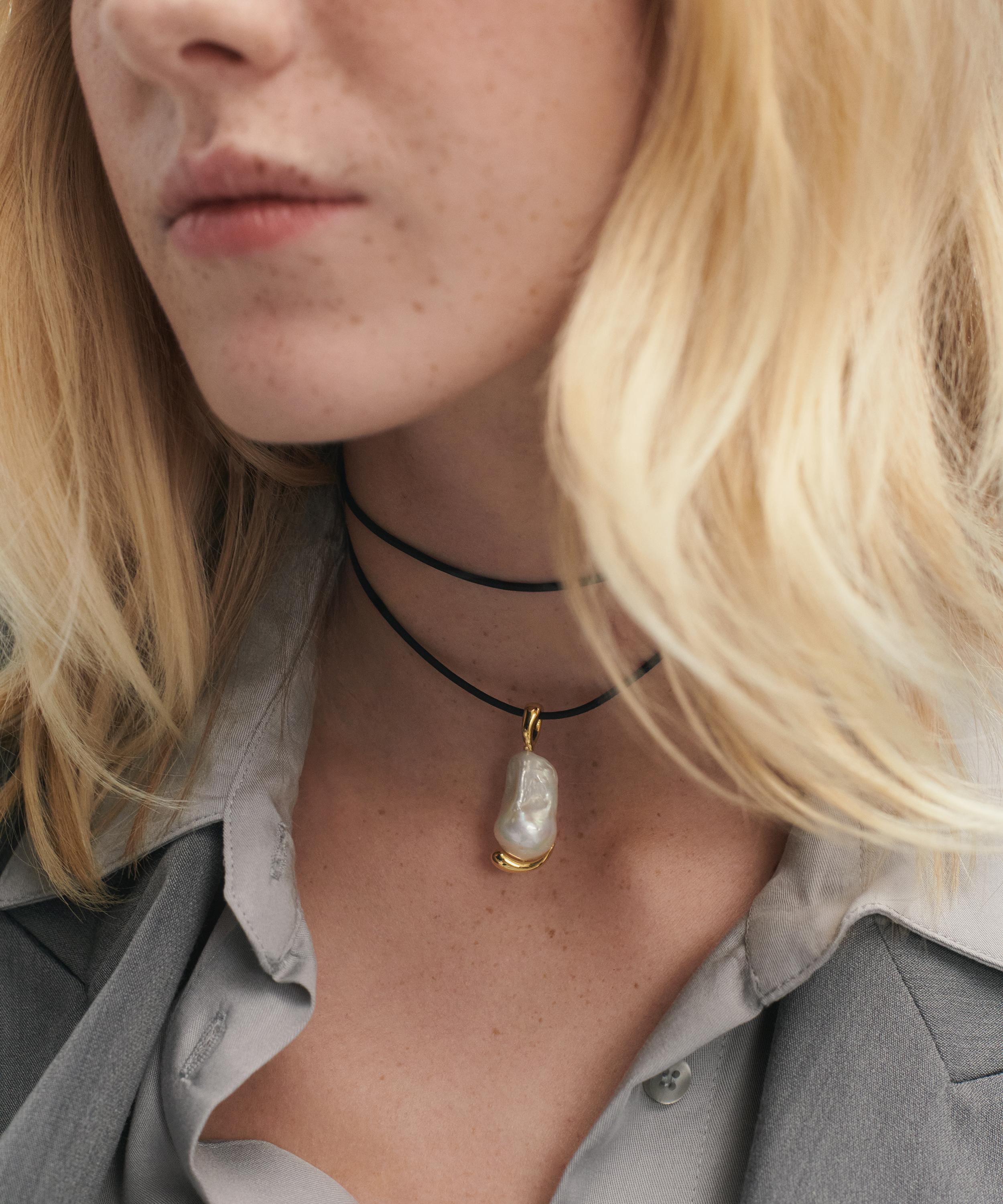 PDPAOLA - 18ct Gold-Plated La Perla Pendant Necklace image number 1