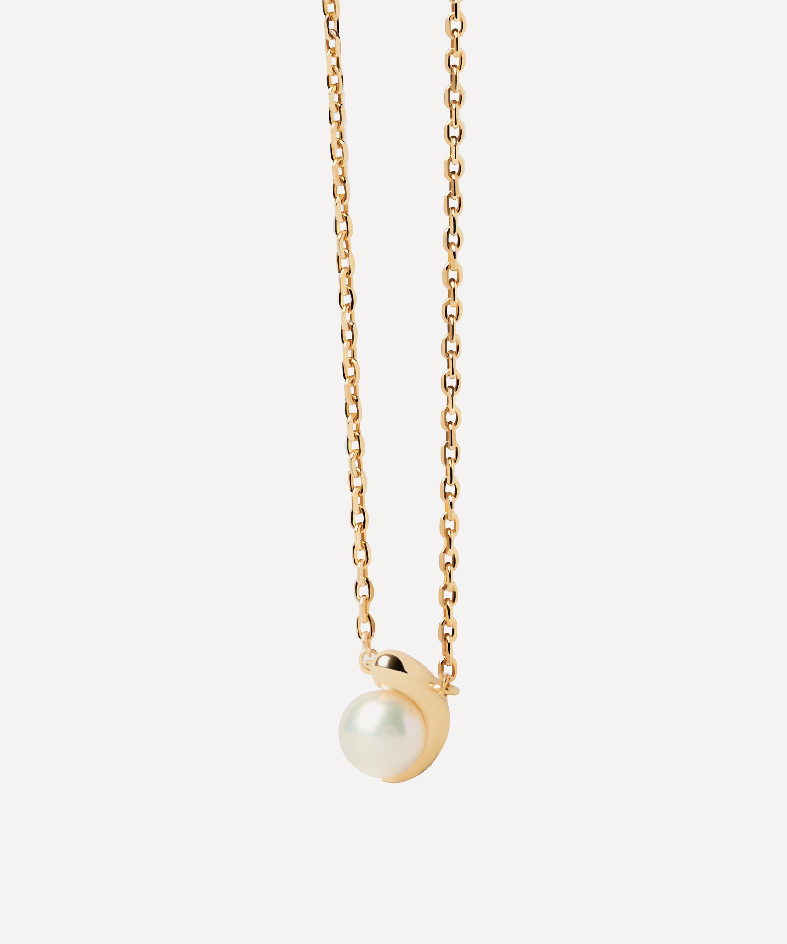 PDPAOLA - 18ct Gold-Plated La Perla Solitaire Pendant Necklace image number 0