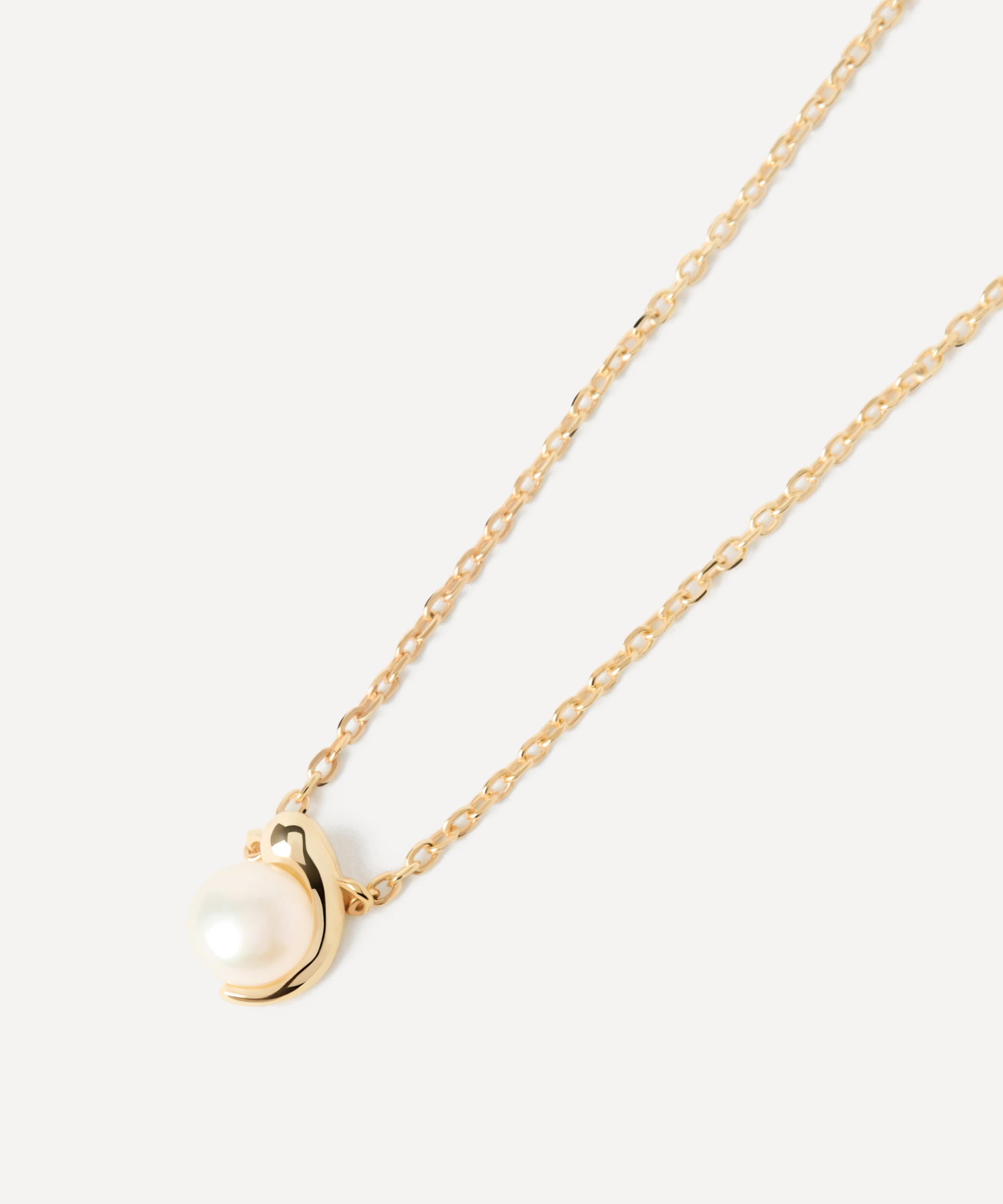 PDPAOLA - 18ct Gold-Plated La Perla Solitaire Pendant Necklace image number 2