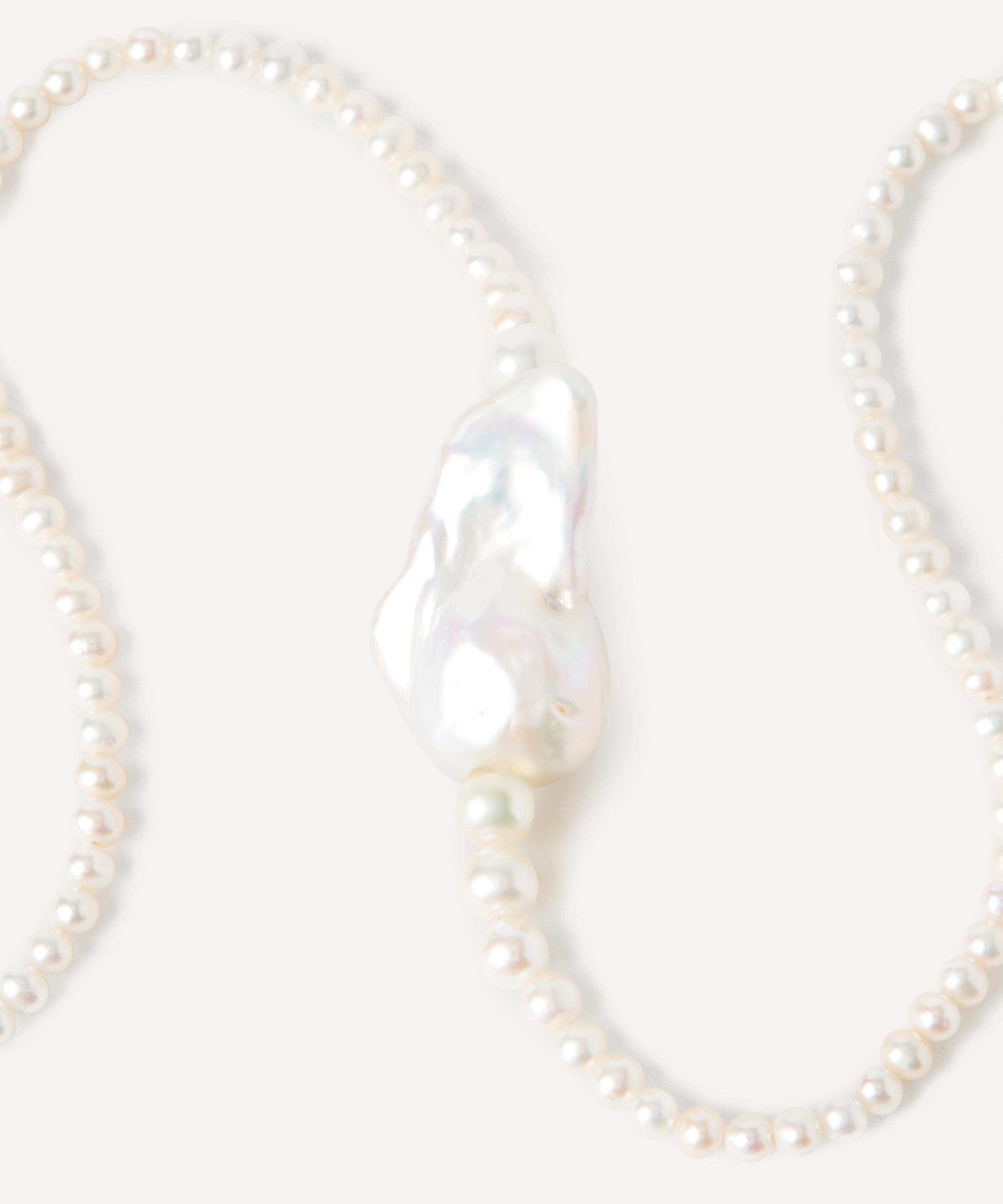 PDPAOLA - 18ct Gold-Plated La Perla Pearl Necklace image number 1