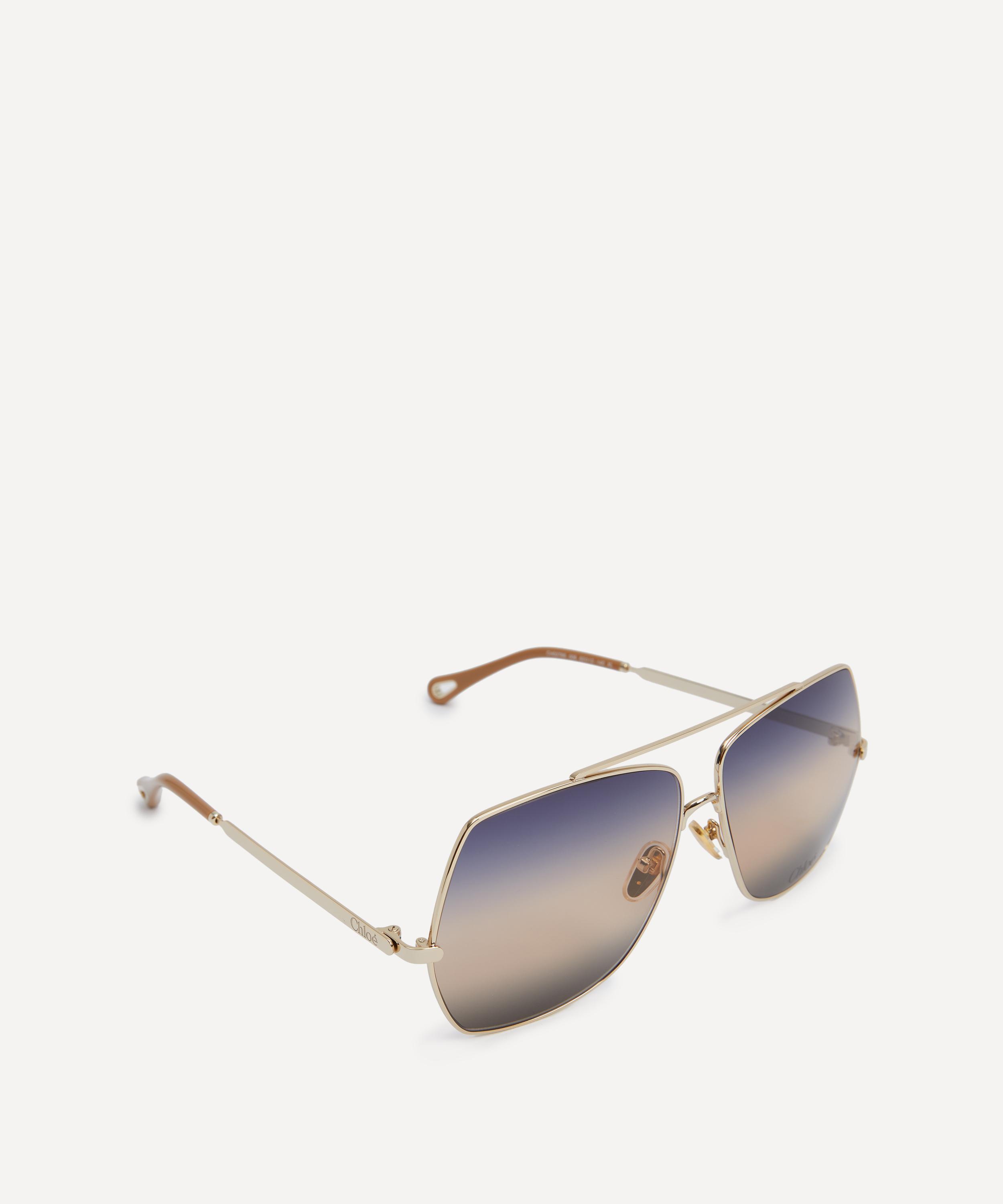 Chloé - Oversized Square Metal Sunglasses image number 1