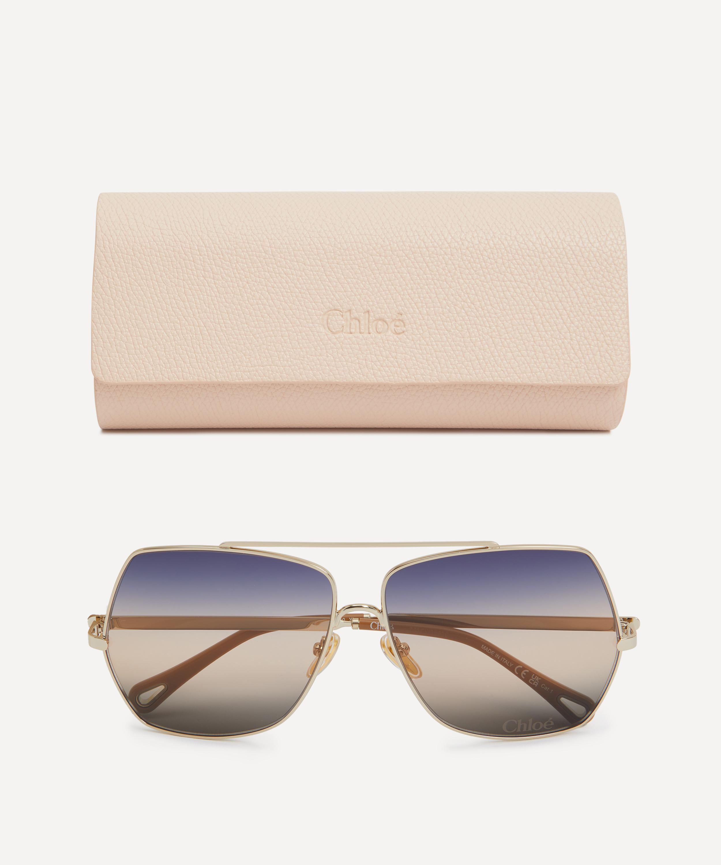 Chloé - Oversized Square Metal Sunglasses image number 3