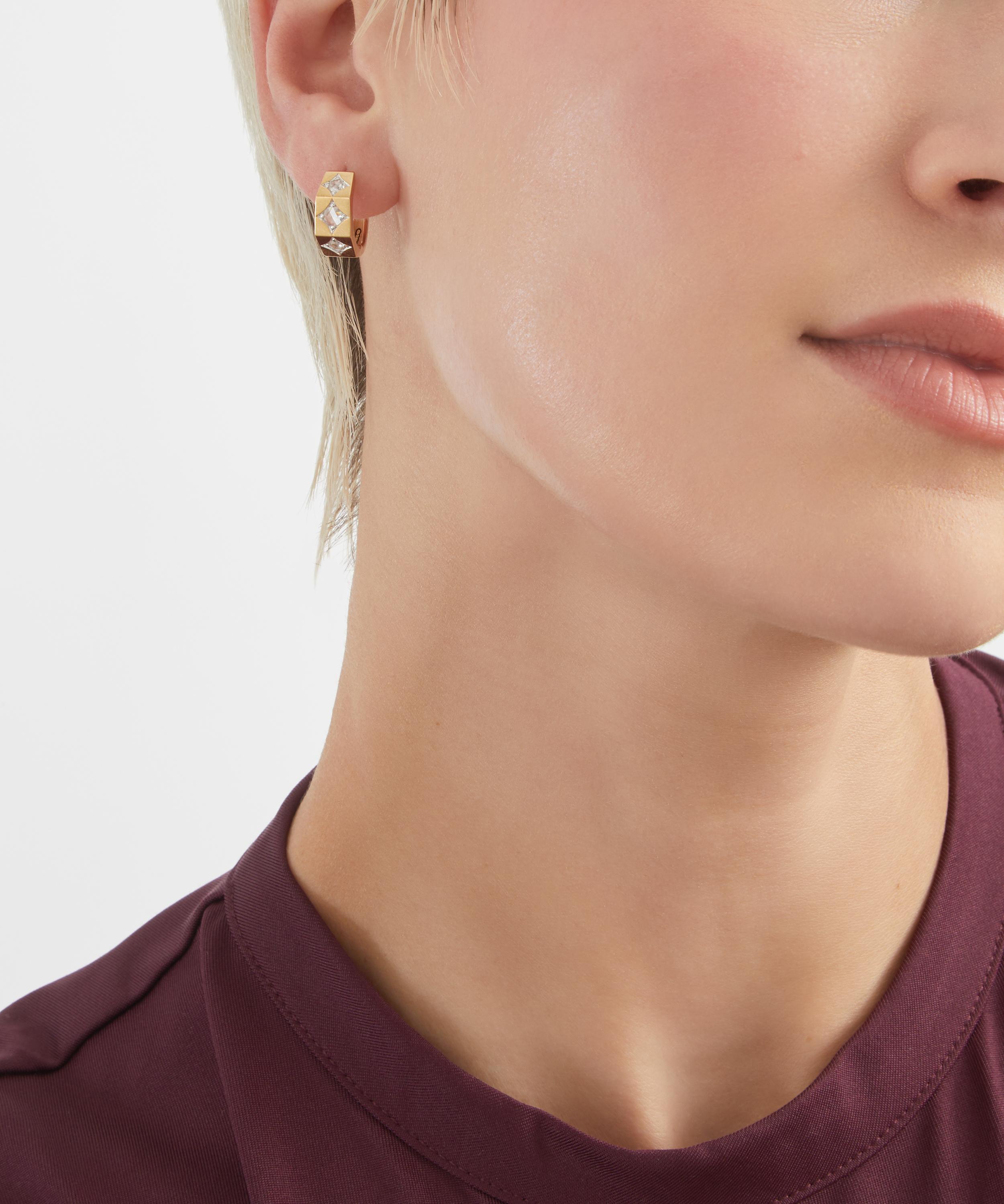 Marie Lichtenberg - 18ct Gold Ecrou Diamond Hoop Earring image number 1