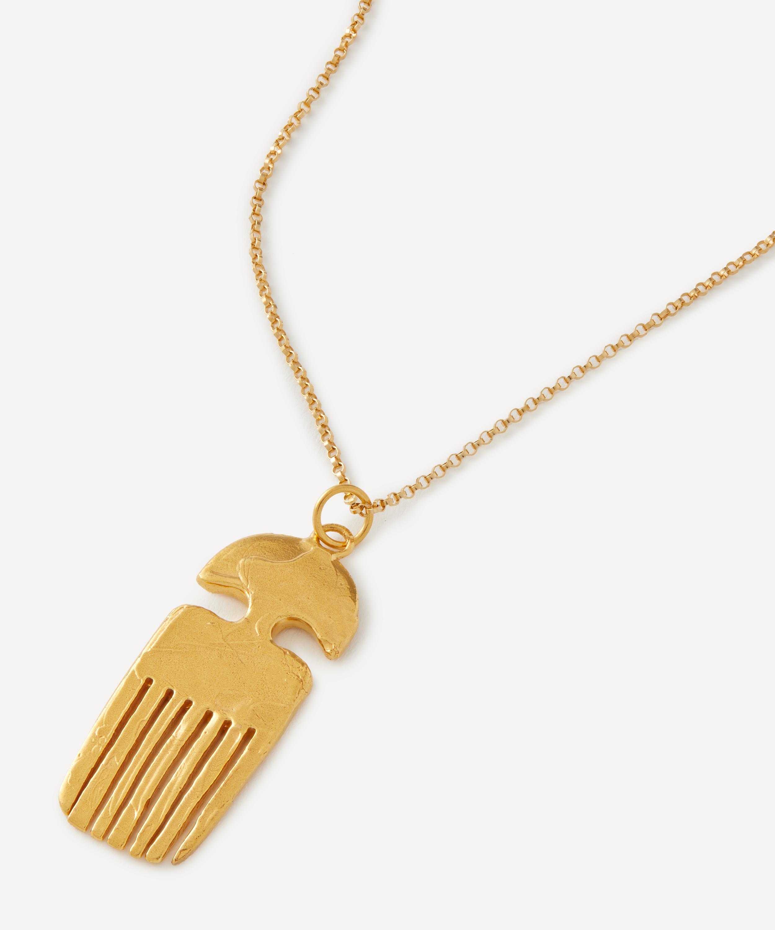 Alighieri - 24ct Gold-Plated Vanity Comb Pendant Necklace image number 0