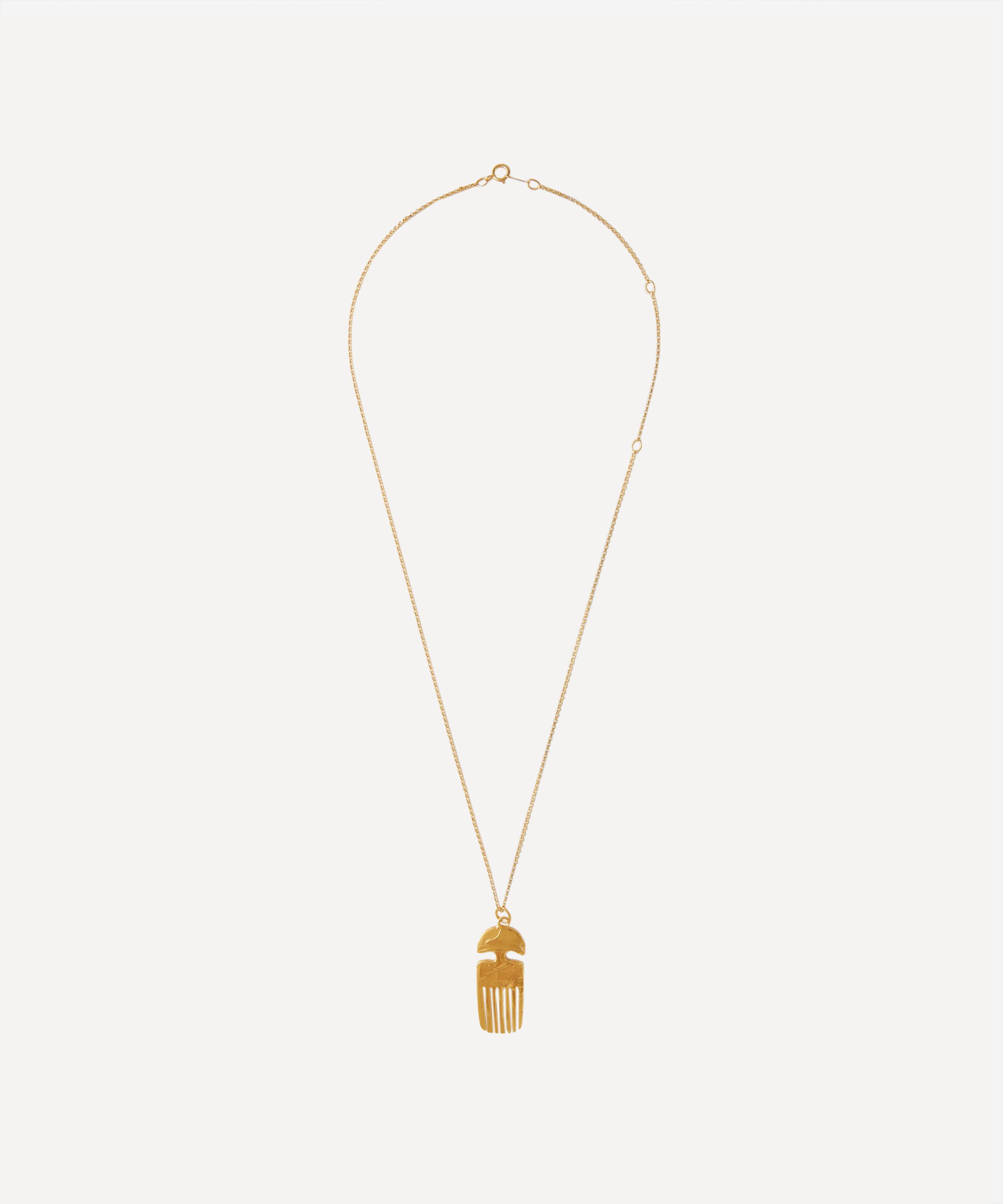 Alighieri - 24ct Gold-Plated Vanity Comb Pendant Necklace image number 1