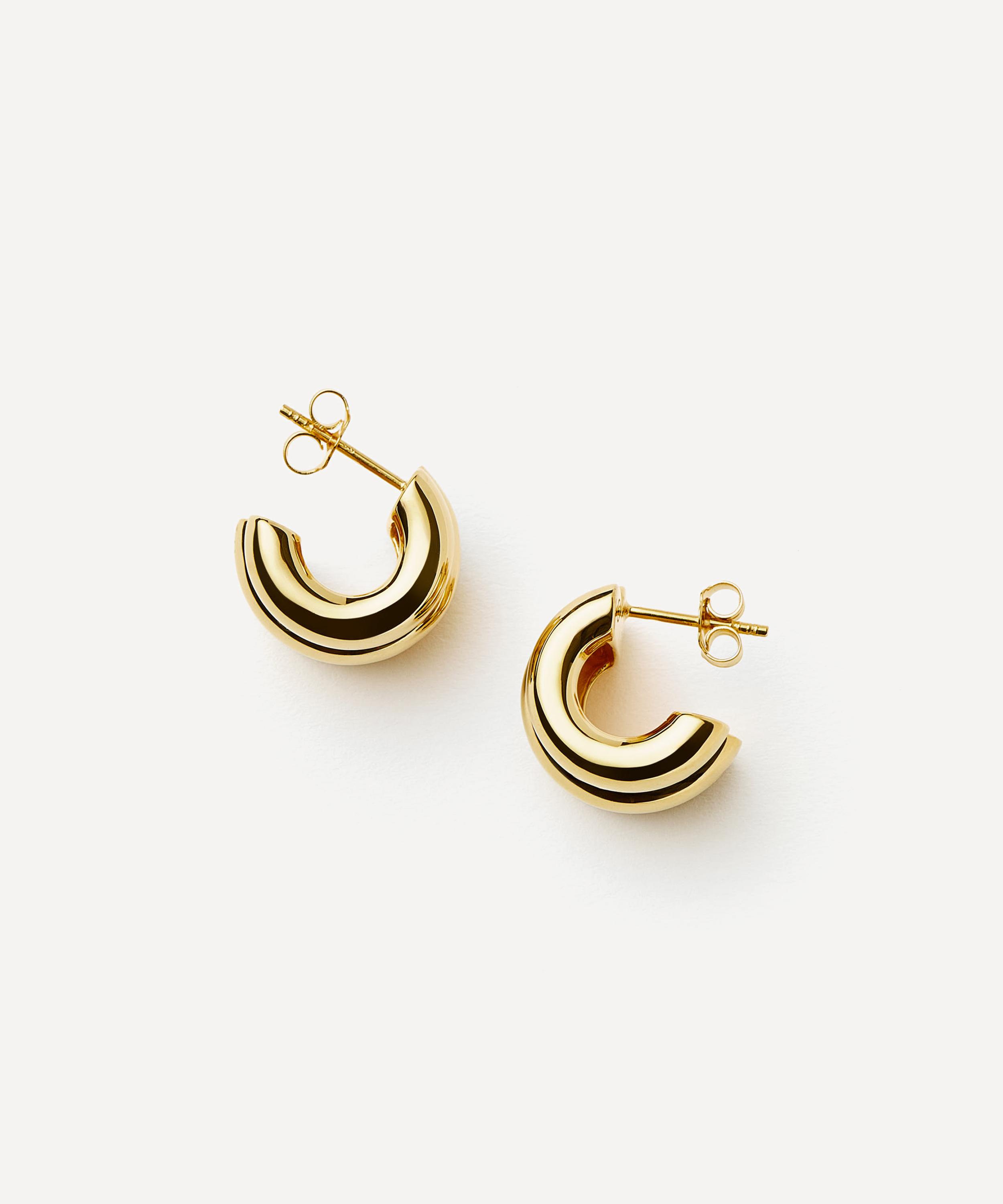 Missoma - 18ct Gold-Plated Chubby Triple Small Hoop Earrings image number 2