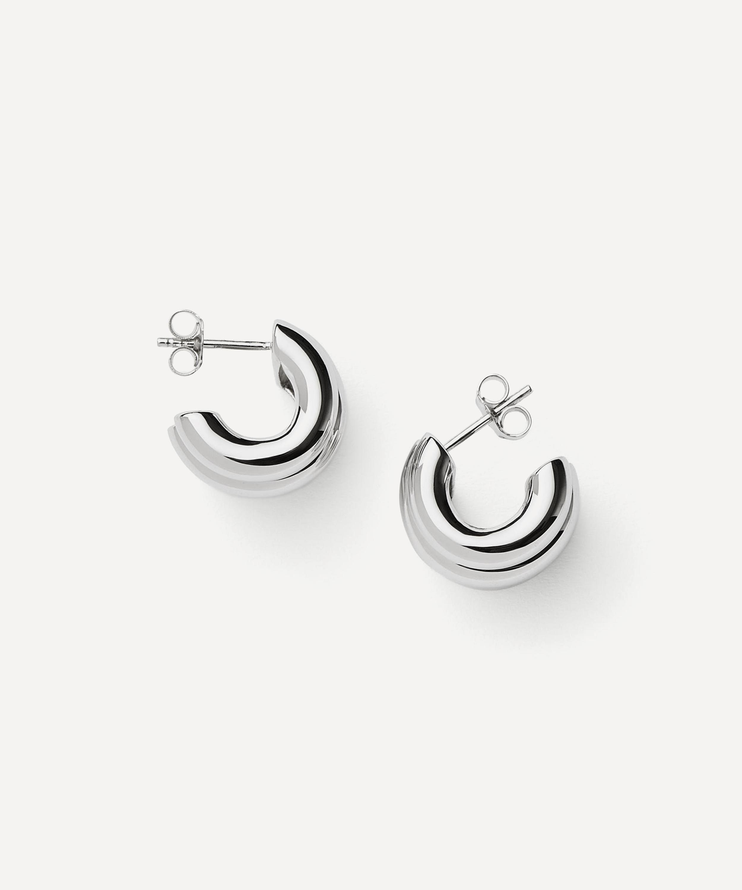 Missoma - Rhodium-Plated Chubby Triple Small Hoop Earrings image number 2