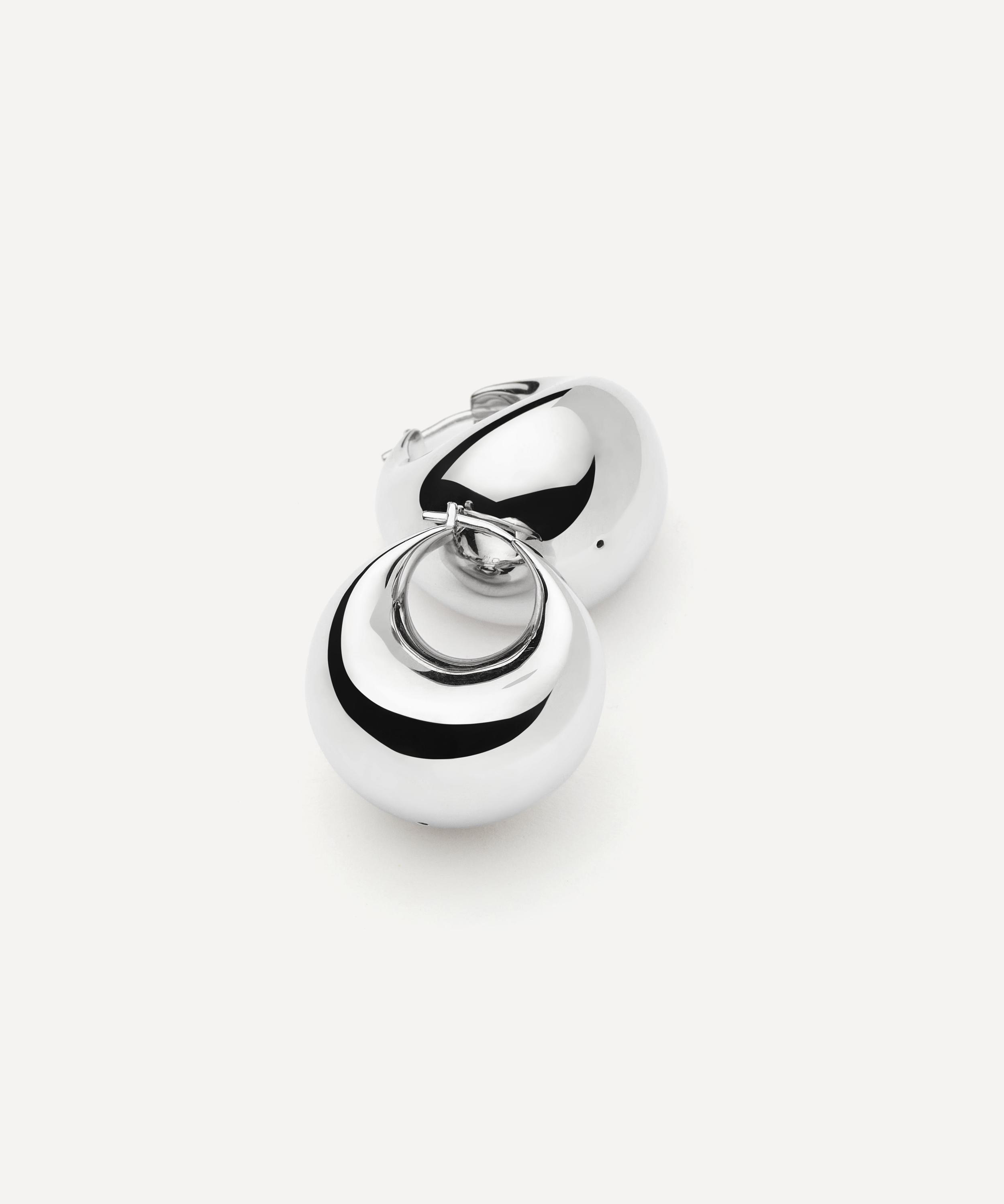 Missoma - Rhodium-Plated Sculptural Chubby Dome Medium Hoop Earrings image number 2