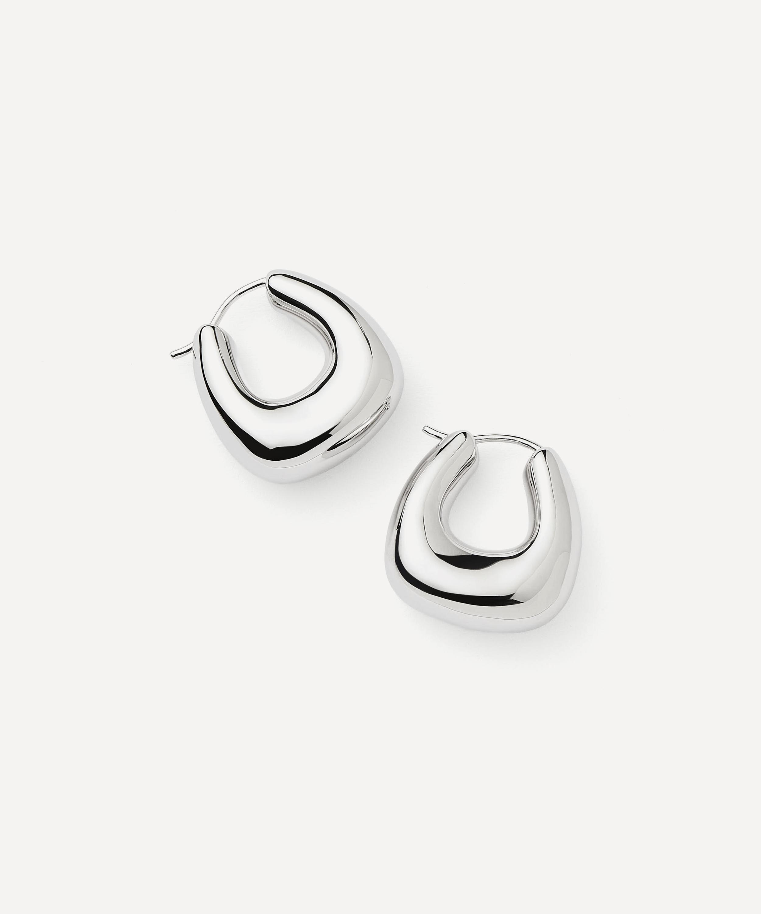 Missoma - Rhodium-Plated Sculptural Chubby Small Hoop Earrings image number 1