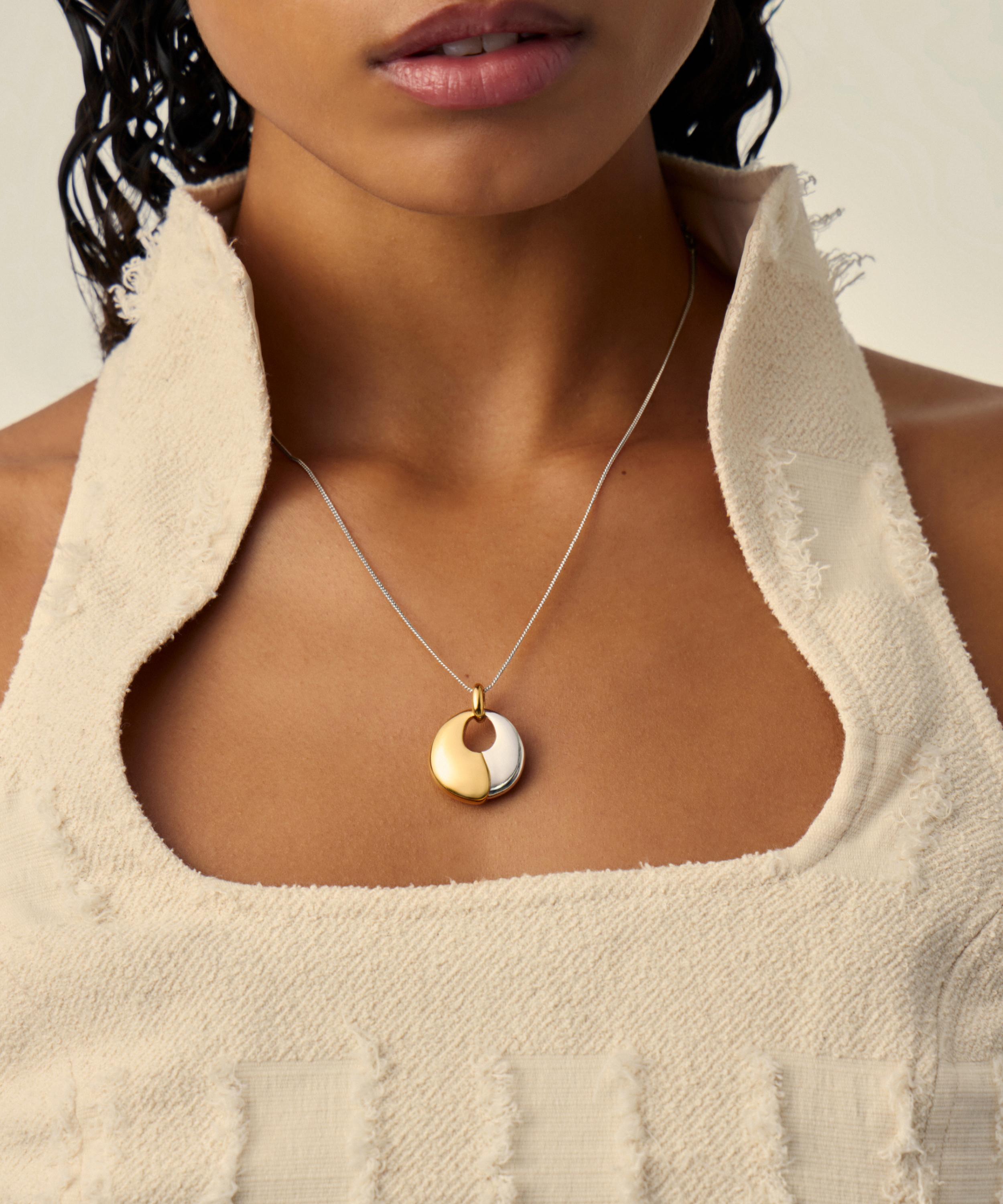 Missoma - Mixed Metal Sculptural Pebble Pendant Necklace Set image number 1